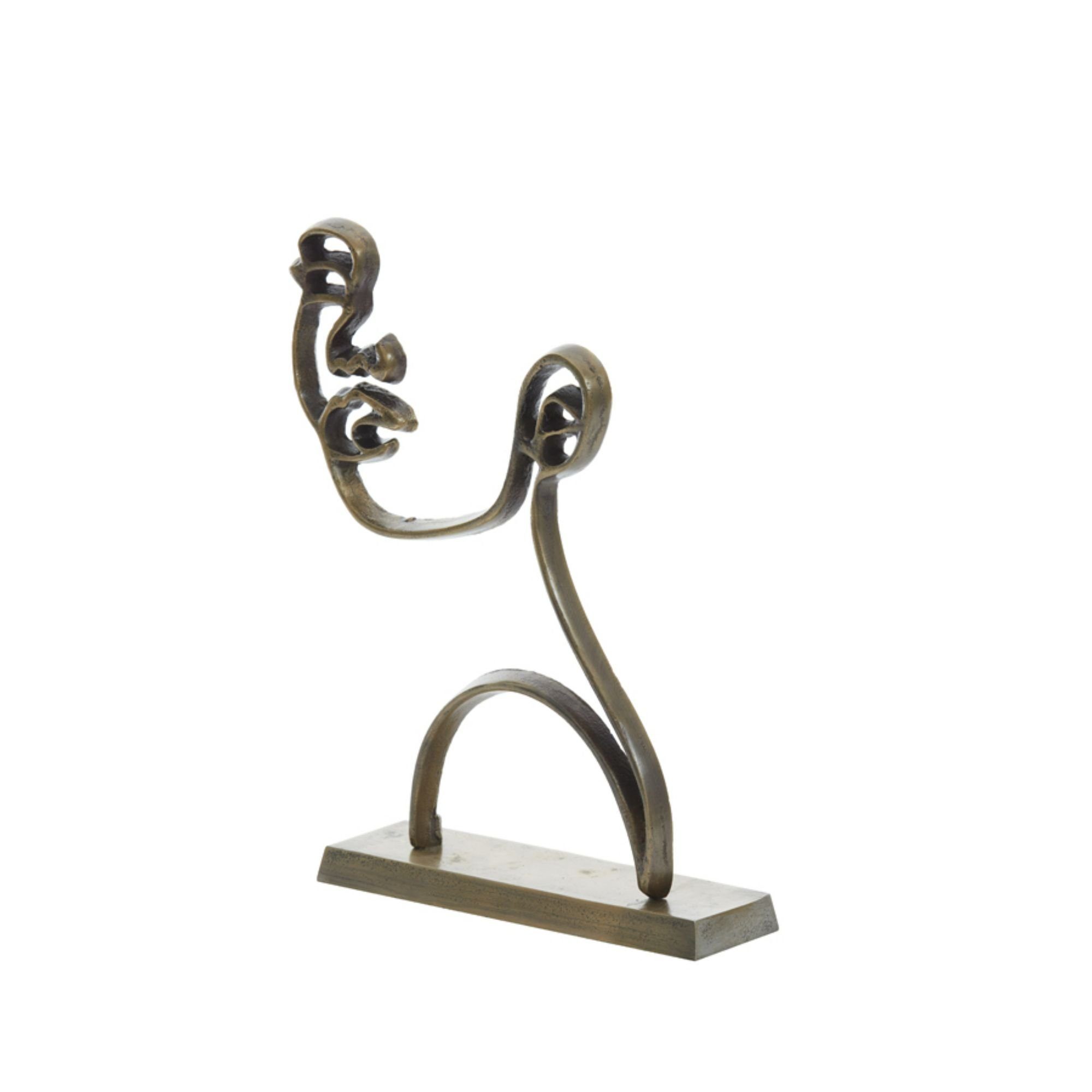 & Ornament auf Living Dekoobjekt Antik Face - 28x8x38cm Bronze Fuß Light -