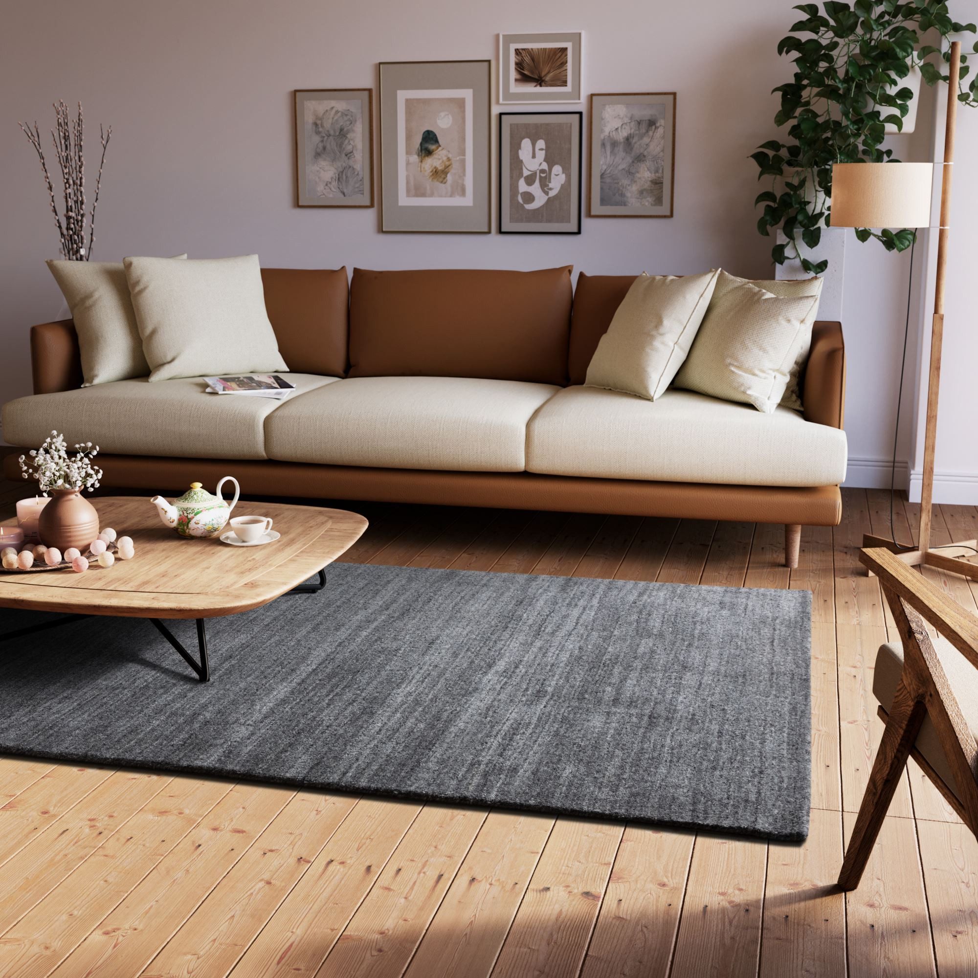 Steffensmeier Wollteppich Zaza, Rechteckig, Berber Teppich, 100 % Schurwolle