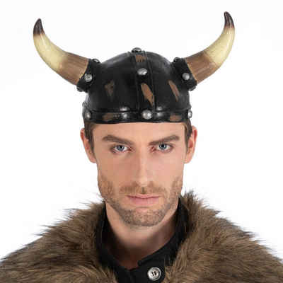 CHAKS Kostüm Latex Wikinger Helm, Zubehör Vikings Kostüm