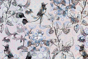 A.S. Création Leinwandbild exotic mosaic 3, Vögel (1 St), Mosaik Keilrahmen Bild Floral Blumen Vögel