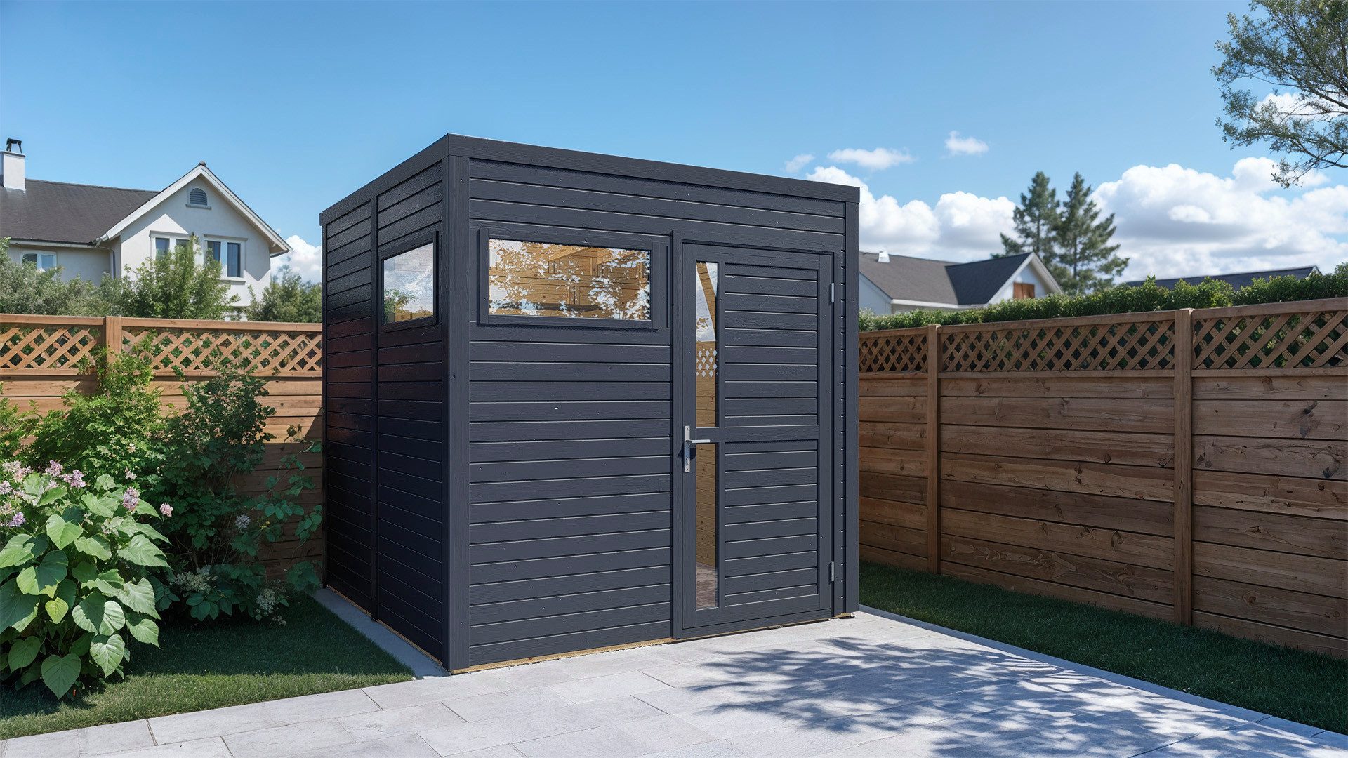 BERTILO Gartenhaus Cubus 2 anthrazit, BxT: 226x240 cm