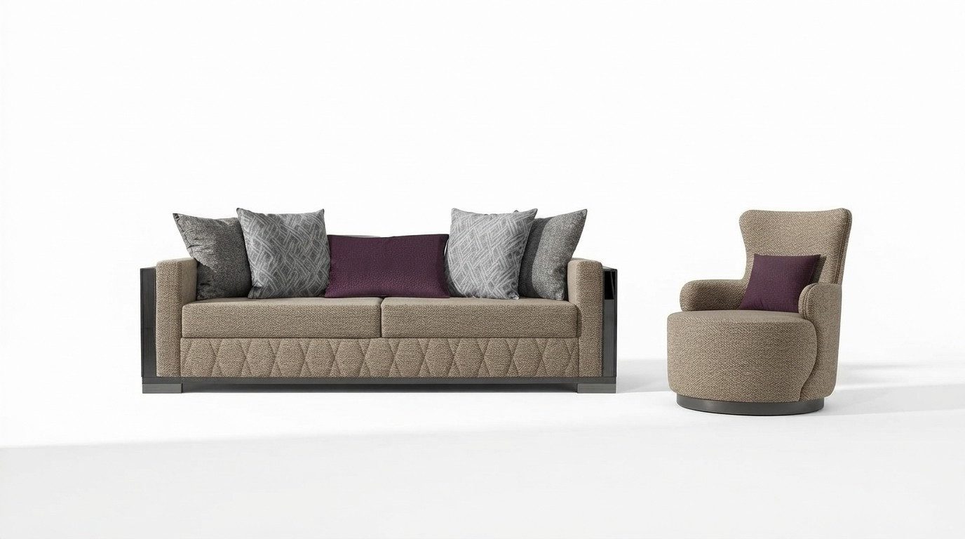 Xlmoebel Polstergarnitur Luxus Sofa Garnitur 3+1 Sitzer im modernen Stoffdesign, (Polstergarnitur, 2-tlg., 3+1 Sitzer), Made in Europa