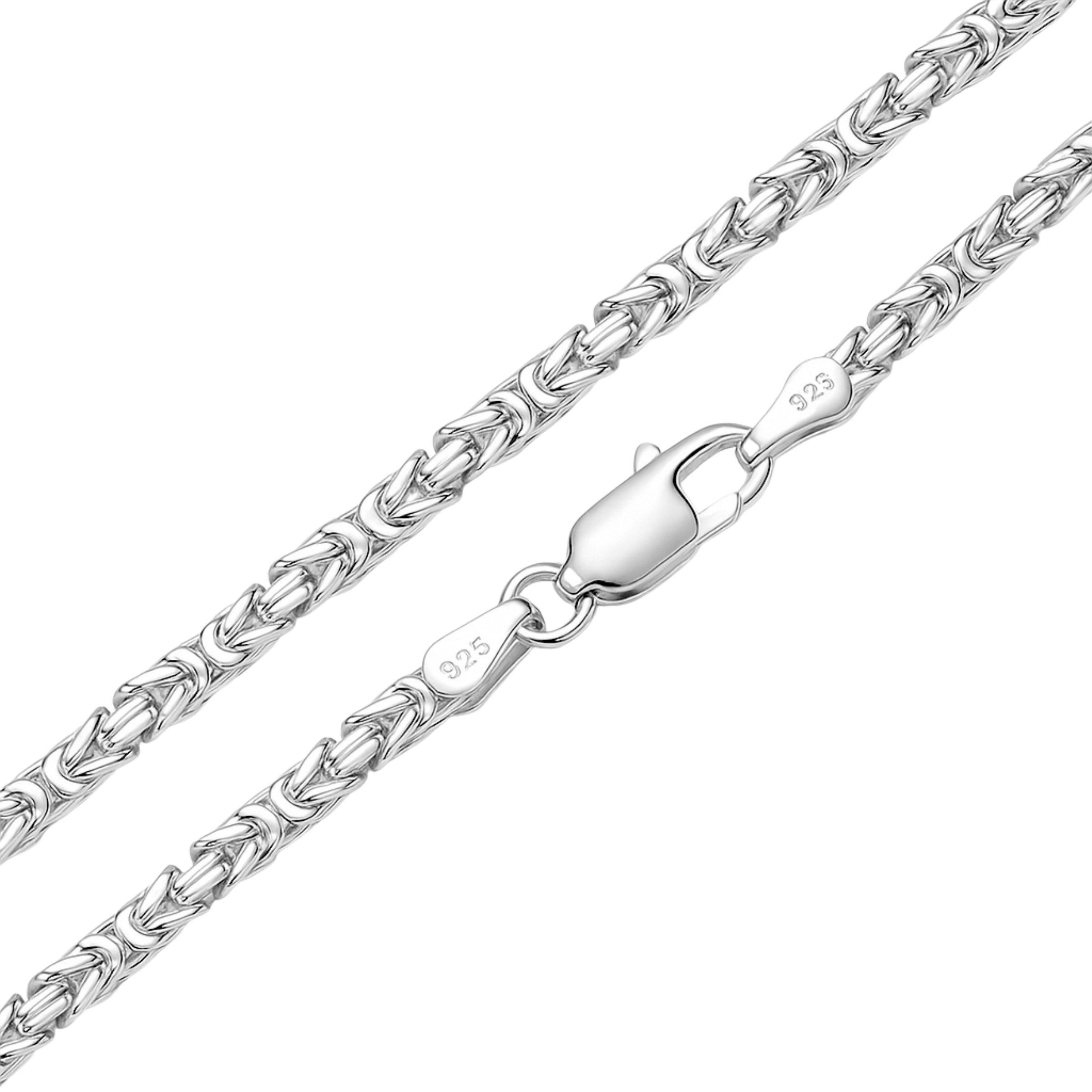 S&T Design Königskette Edelstahl Herren 60cm Halskette Männer Silber Byzantinische (Einzelartikel, Einzelkette), Halskette Herren Hip Hop Punk Halskette Schmuck Geschenk für Herren