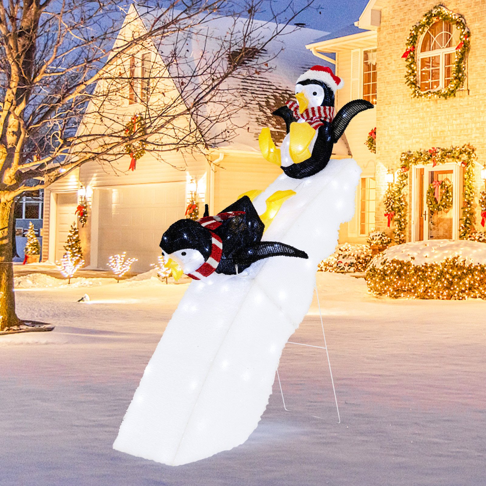 COSTWAY Weihnachtsfigur (1 St), Weihnachtsdekoration, Pinguin-Dekoration, günstig online kaufen