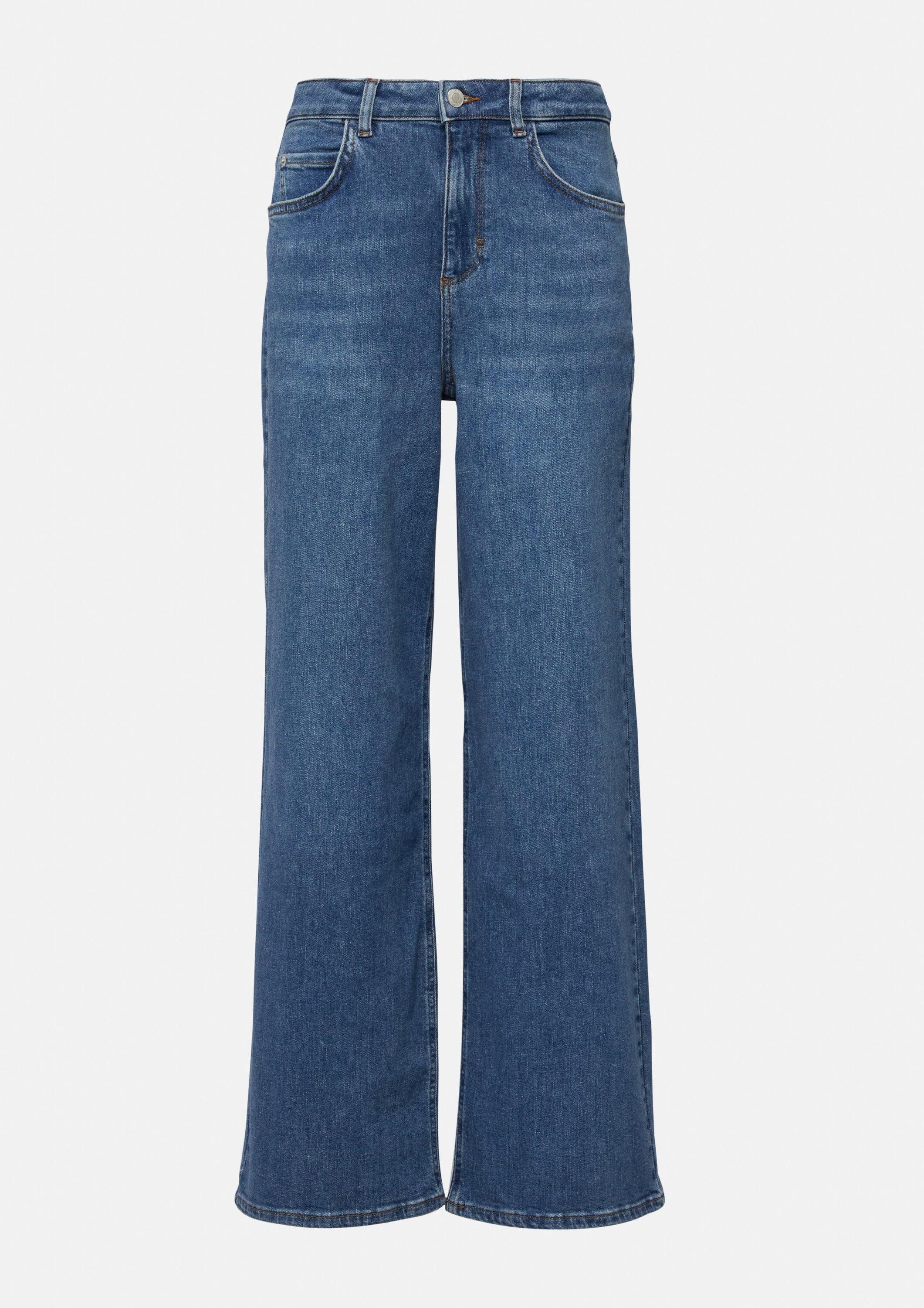 comma Weite Jeans Jeans-Hose Elastische Wide Leg Jeans