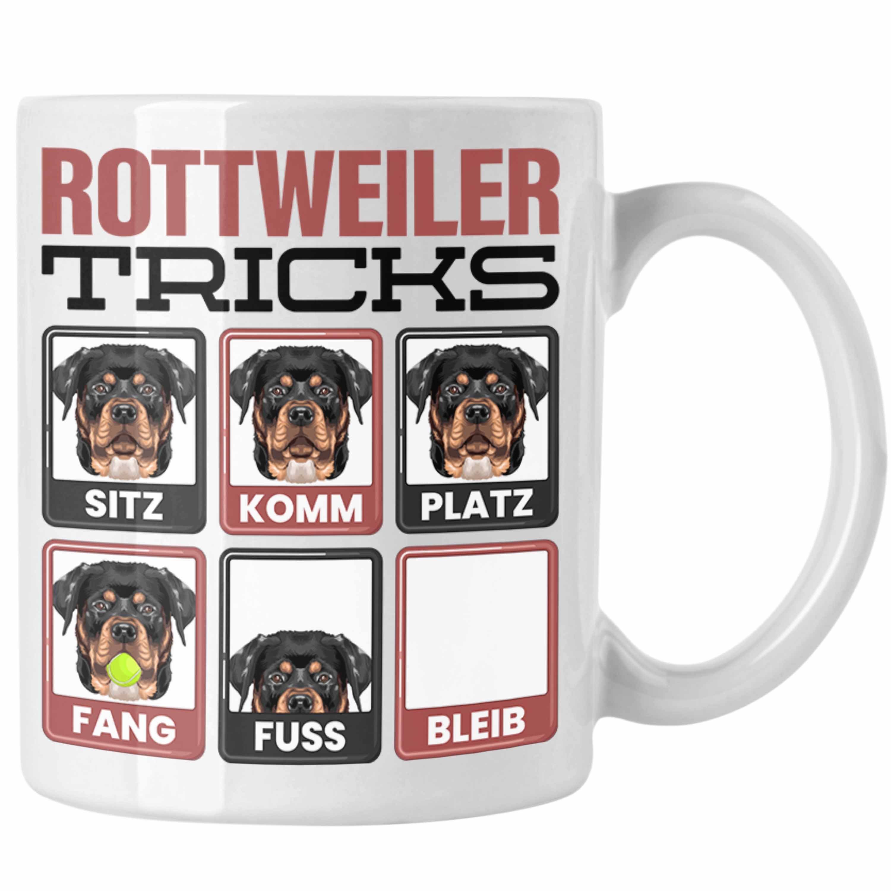 Trendation Tasse Rottweiler Besitzer Tasse Geschenk Lustiger Spruch Geschenkidee Rottwe Weiss