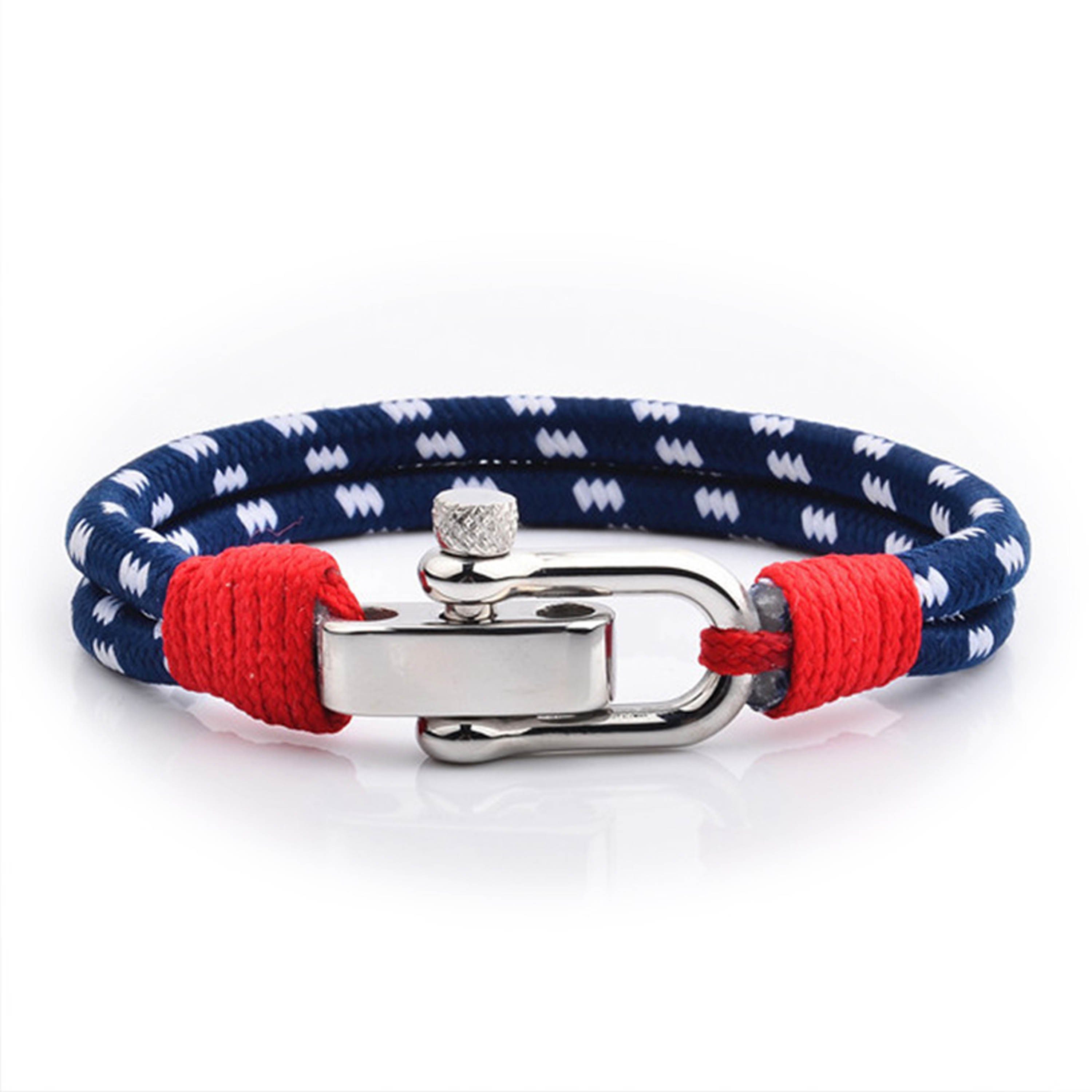 UNIQAL.de Armband Maritime Armband aus Segeltau "AQUA" nautics, Schäckel verschluss (Edelstahl, Segeltau, Casual Style, handgefertigt) Delfine