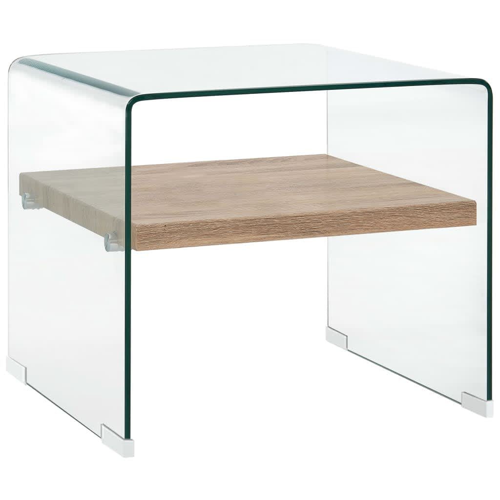 vidaXL Couchtisch Couchtisch Transparent 50×50×45 cm Hartglas (1-St)