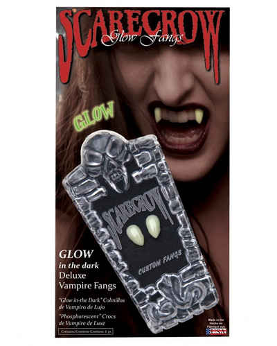 Horror-Shop Vampir-Kostüm Scarecrow Vampirzähne Schwarzlicht Aktiv Small