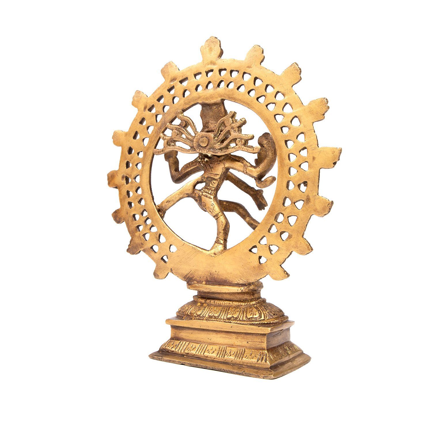 Nataraj cm, Dekofigur Statue, goldgelb bodhi ca. 20 Messing,