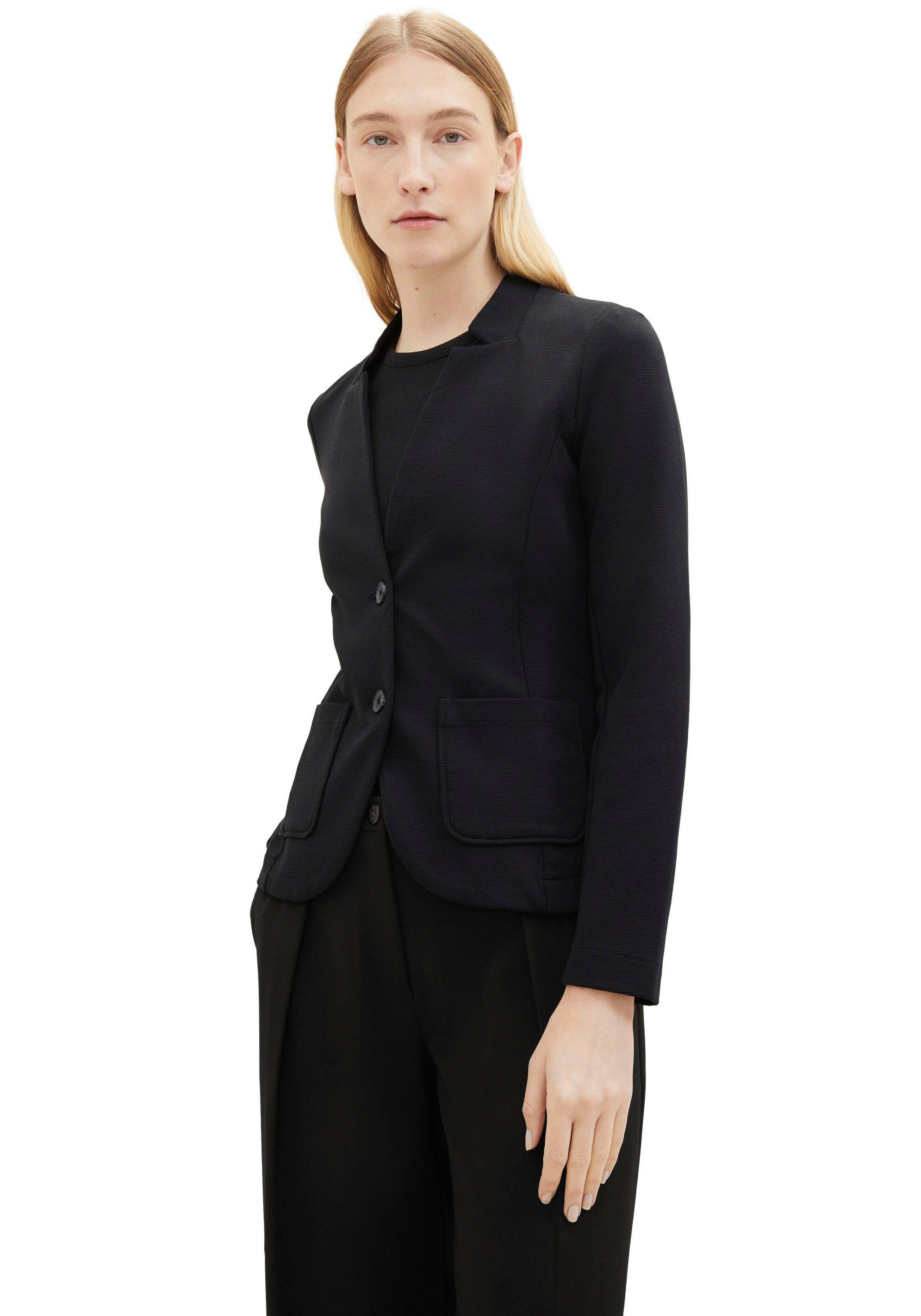 TOM TAILOR Sweatblazer Fied mit aufgesetzten Taschen und Struktur günstig online kaufen