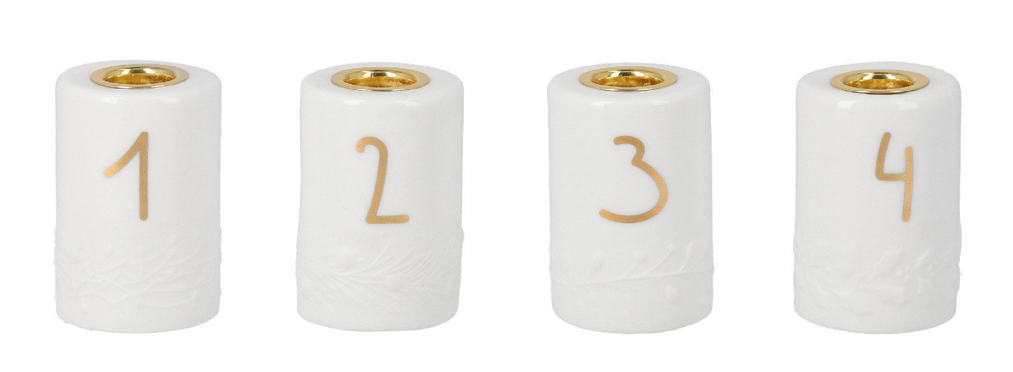 Räder Kerzenständer räder Kerzenständer Kleines Adventslicht Porzellan weiß 4er Set