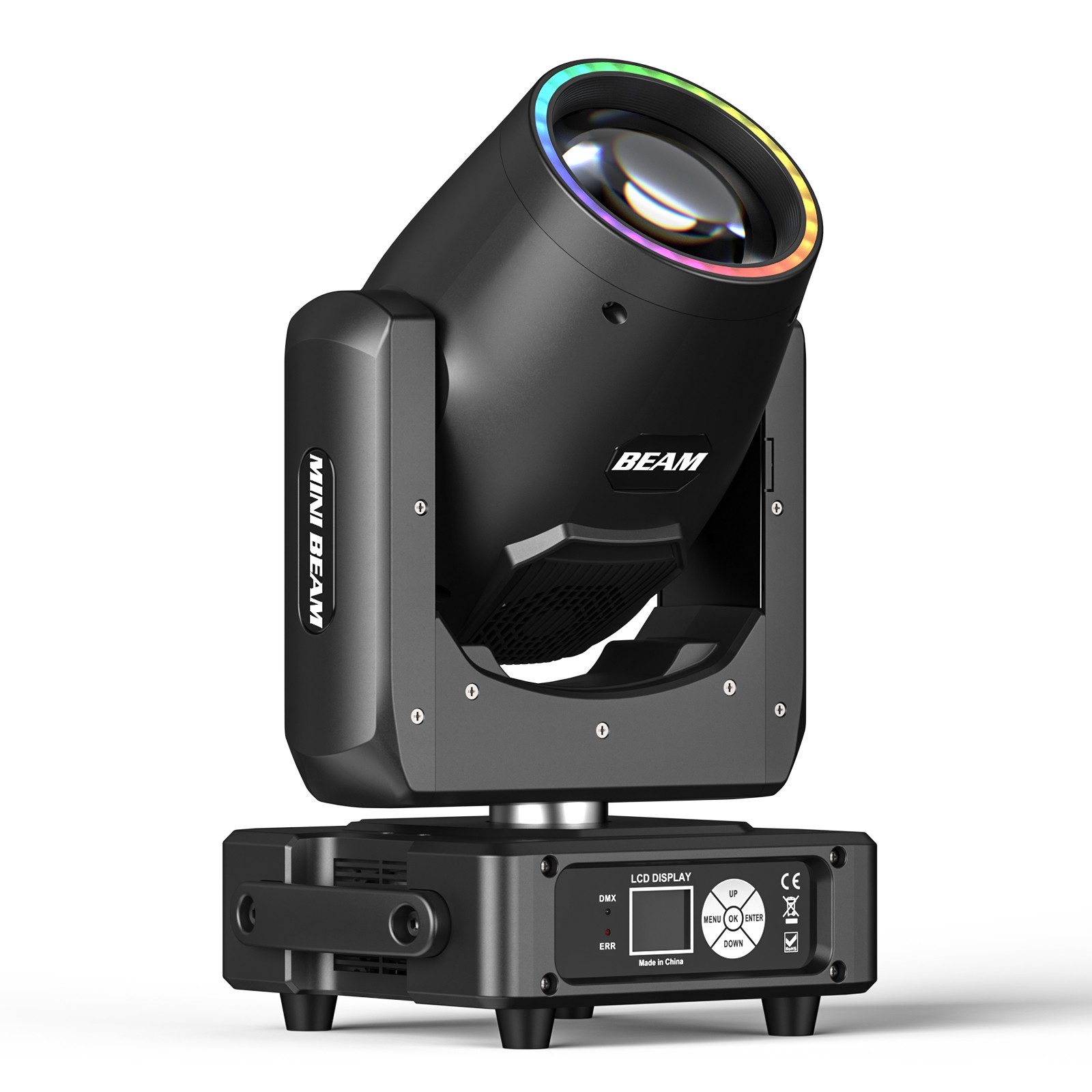 ZonQoonz Discolicht 230W LED Moving Head RGBW DMX soundaktiviert 14 Gobos für Bühne Party