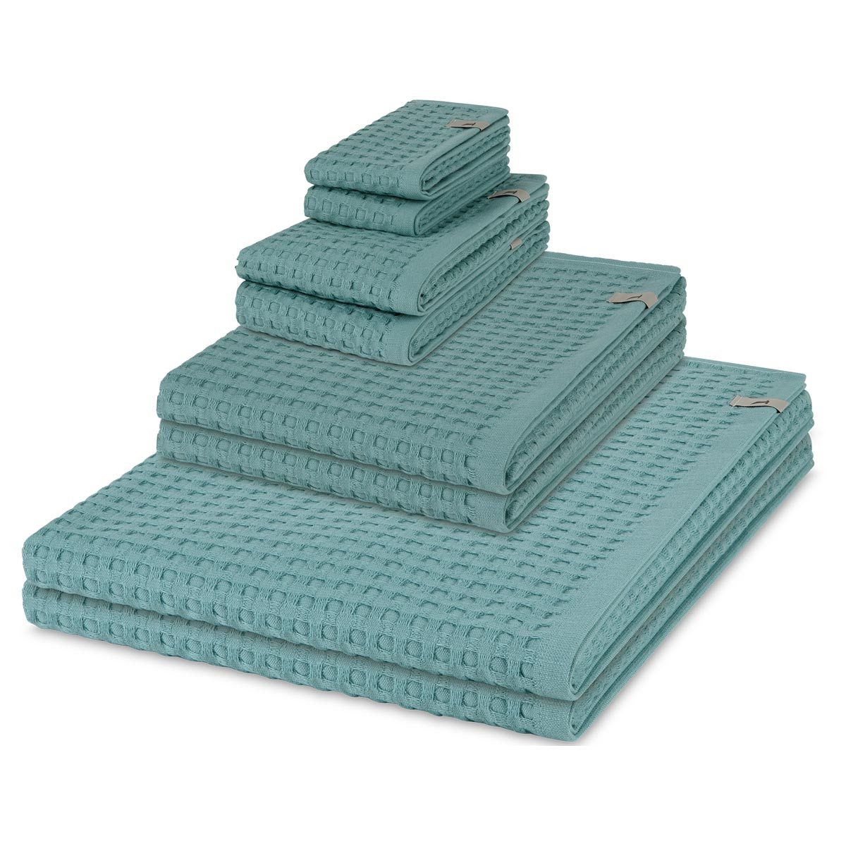 Möve Handtuch Set Piquee, Waffel-Pique (Spar-Set, 8-St), 2 X Seif- 2 X Gäste- 2 X Dusch- 2 X Handtuch im Set - Baumwolle