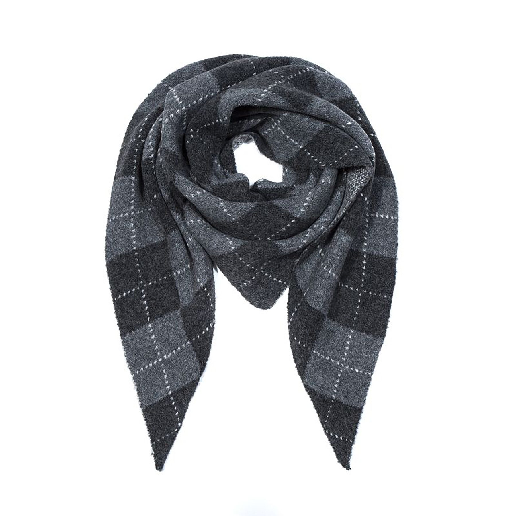 Faera Modeschal Argylemuster Rauten Kontrastlinien für Damen, (1-St), Argylemuster, Großflächige Rauten, Feine Kontrastlinien