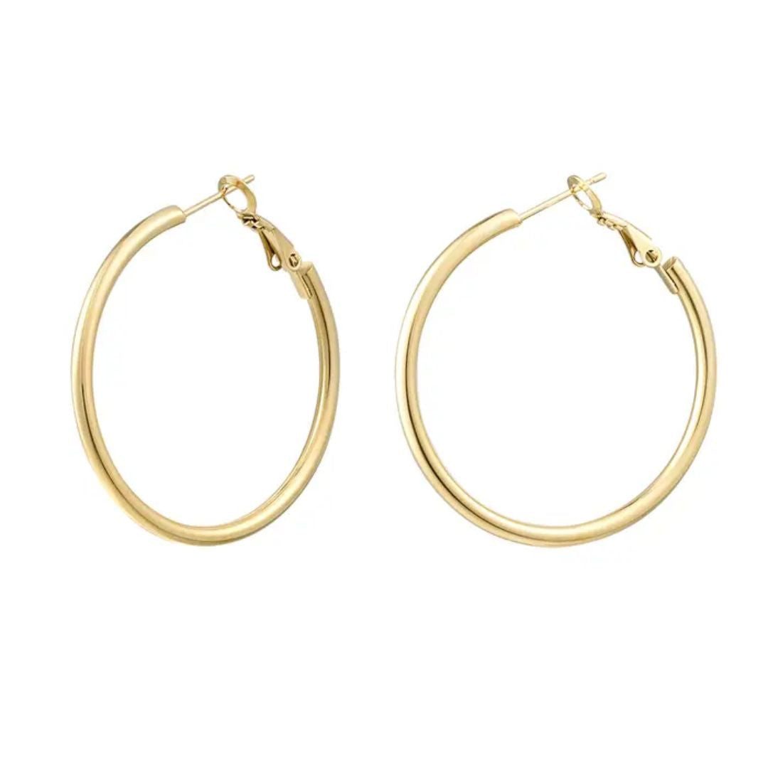 Ohrring-Set Damen Creolen 'Basic Medium' gold