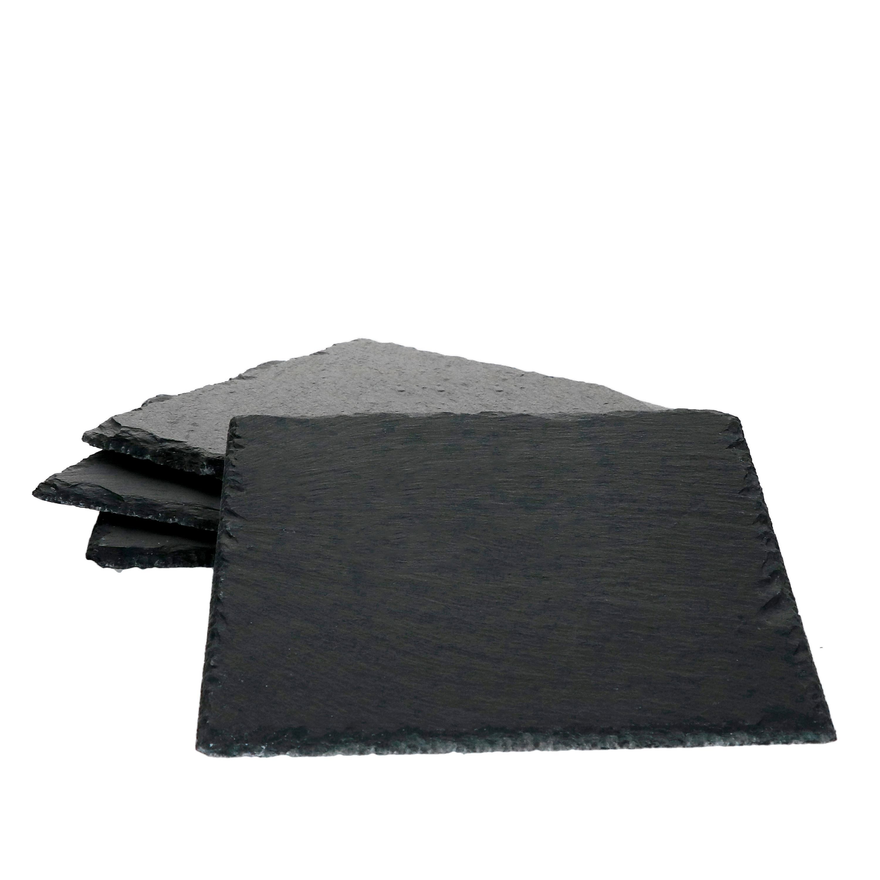 MamboCat Servierplatte 4er Set Schieferplatte 17x17 cm - 23464639, Schiefer