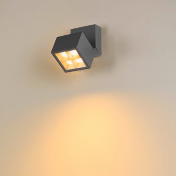 SLV LED Außen-Wandleuchte LED Wand- und Deckenleuchte S-Cube in Anthrazit 4x 3,75W 1000lm IP65, keine Angabe, Leuchtmittel enthalten: Ja, fest verbaut, LED, warmweiss, Aussenlampe, Aussenwandleuchte, Outdoor-Leuchte