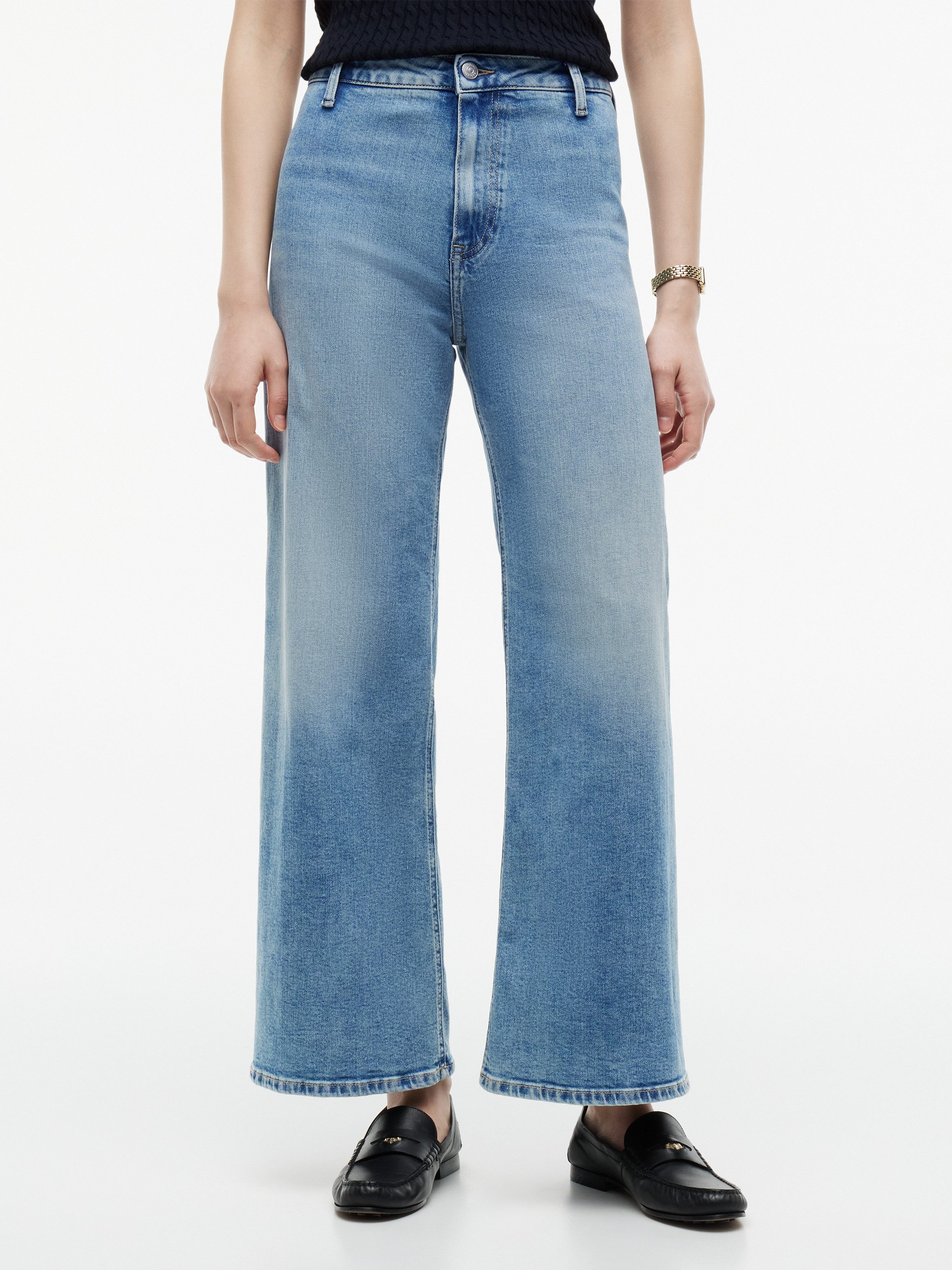 Tommy Hilfiger High-waist-Jeans WD LG NEW DOREEN LT HW ANKL Baumwollmischung, weite Beinform, High Waist