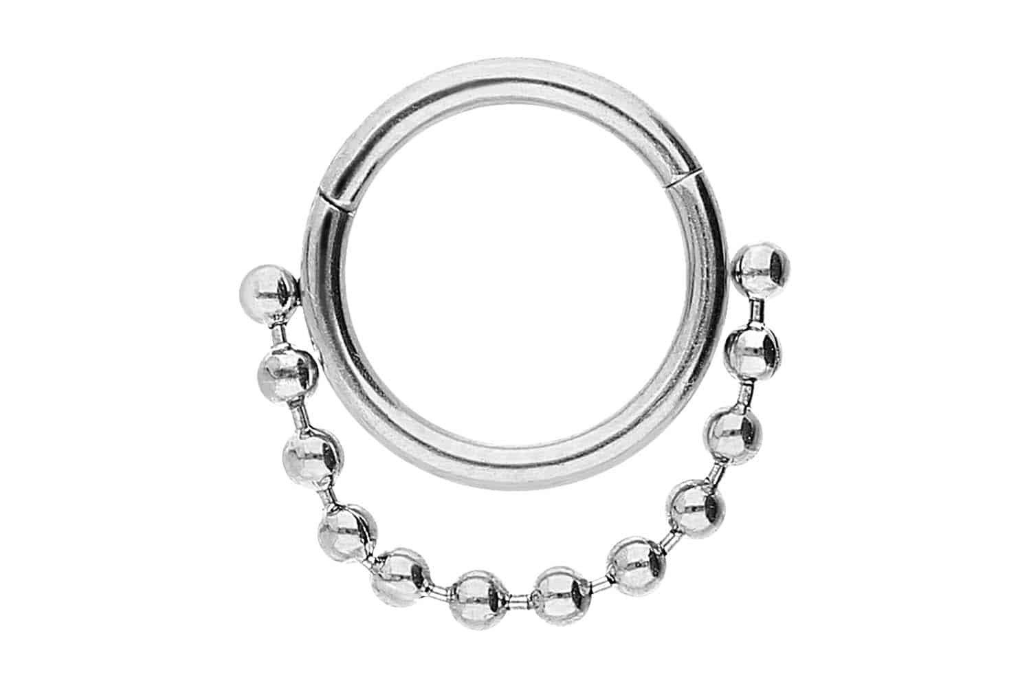Piercing-Set Chirurgenstahl Segmentring Clicker KUGELKETTE