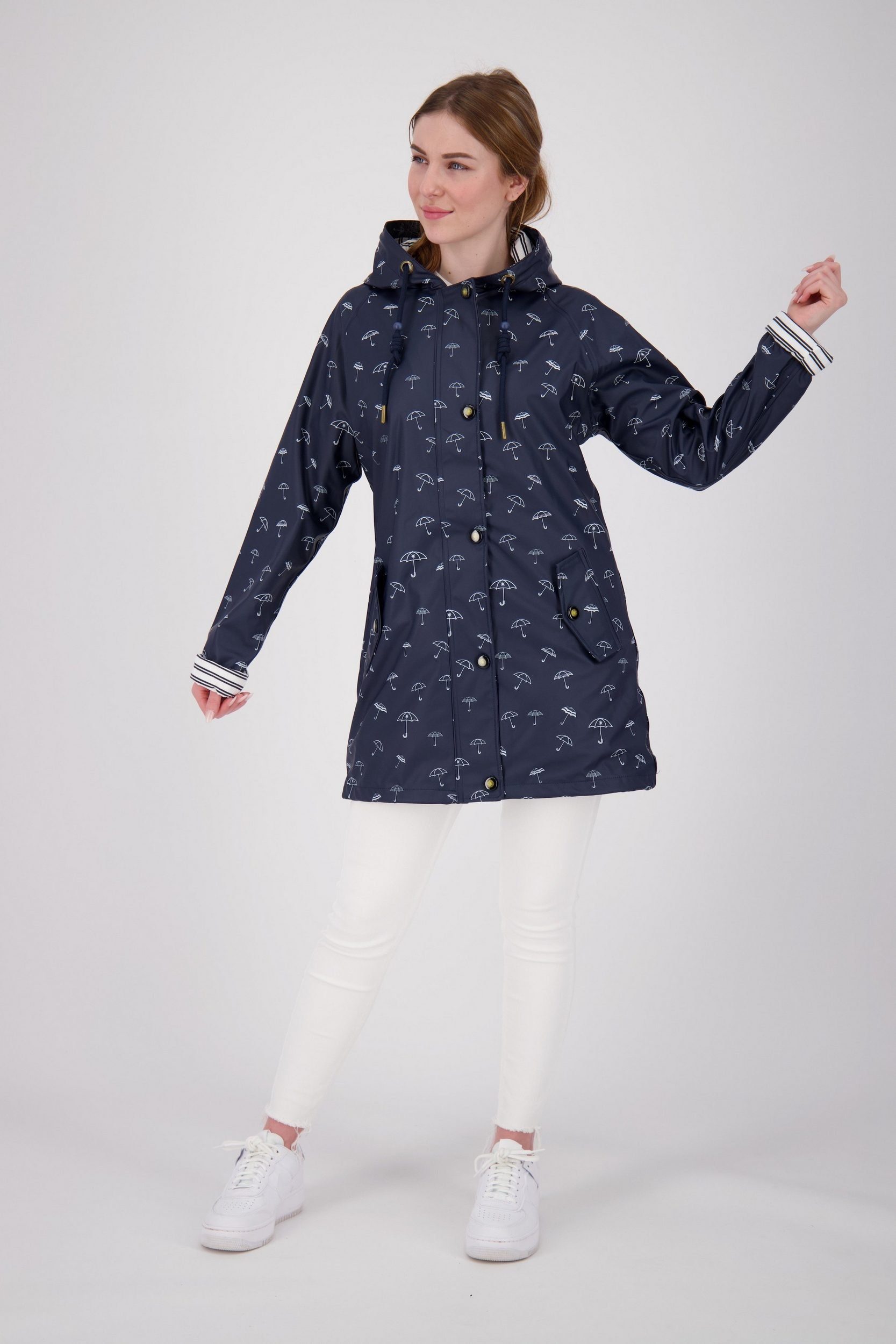 DEPROC Active Regenjacke Friesennerz WIZZARD PEAK WOMEN UMBR auch in Großen Größen erhältlich navy | Windbreakers