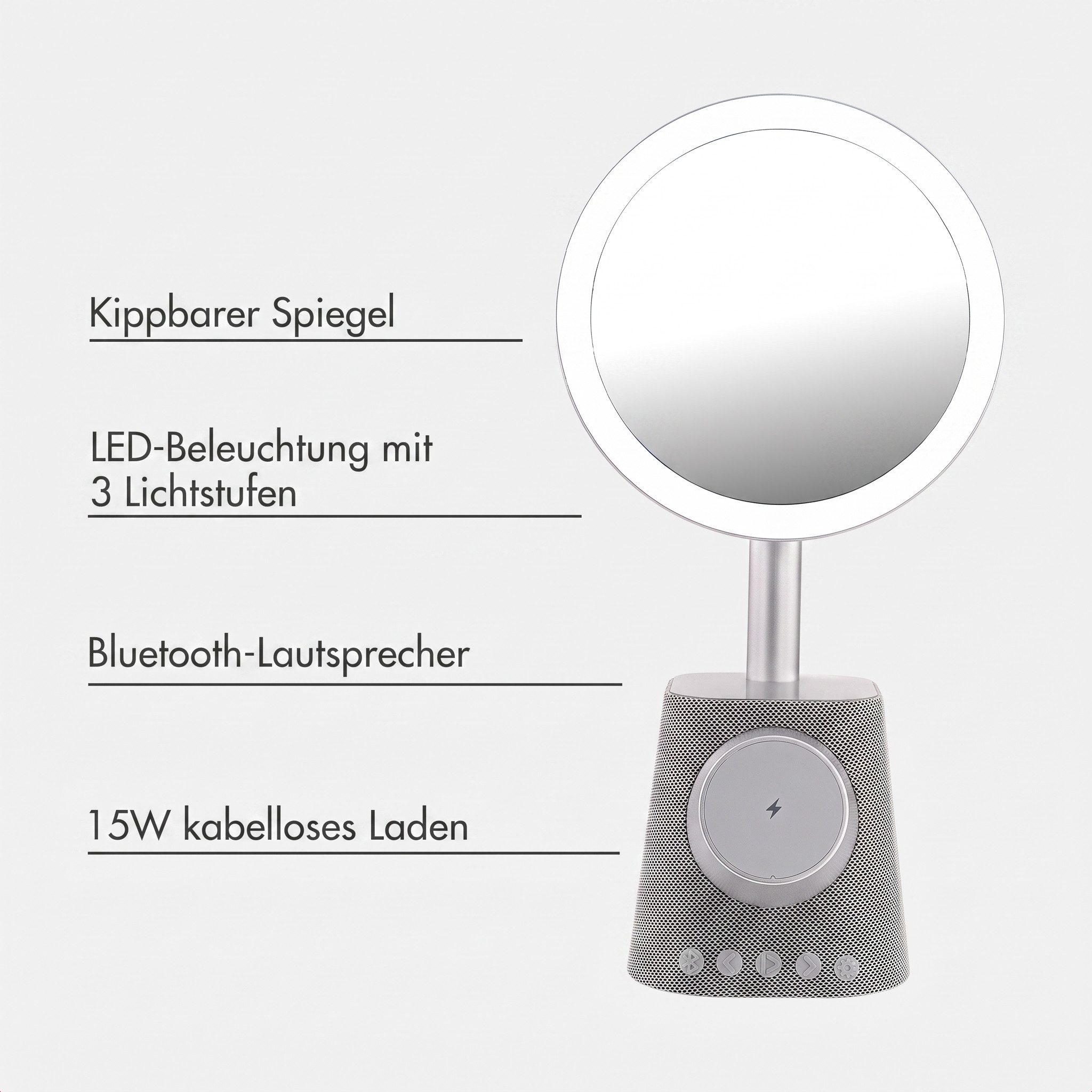 imoshion Schminkspiegel imoshion Make-up-Spiegel mit Bluetooth-Lautsprecher und kabellosem Lad (1-St) – Bild 2 von 5