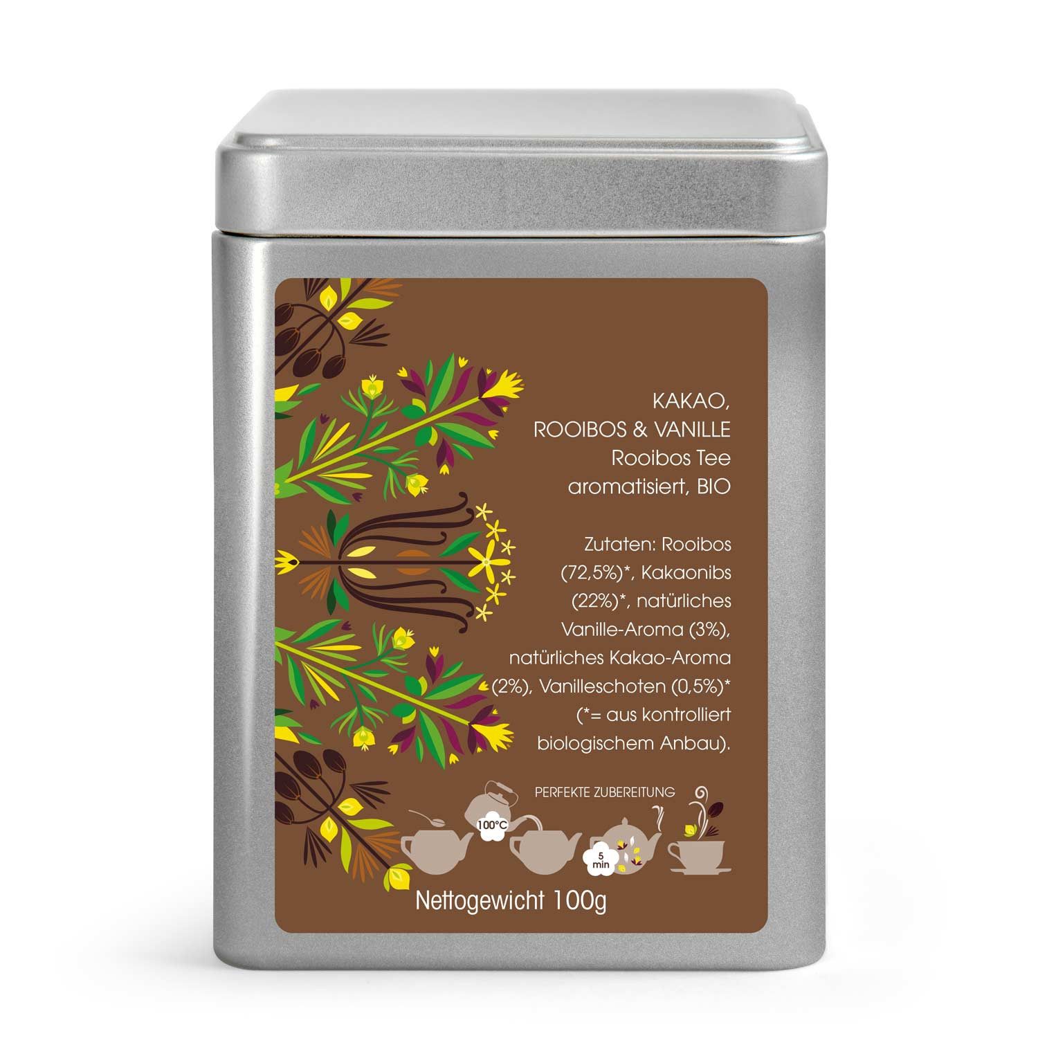 English Tea Shop Tee Kakao Rooibos & Vanille, BIO, Loser Tee, 100g Dose – Bild 4 von 4