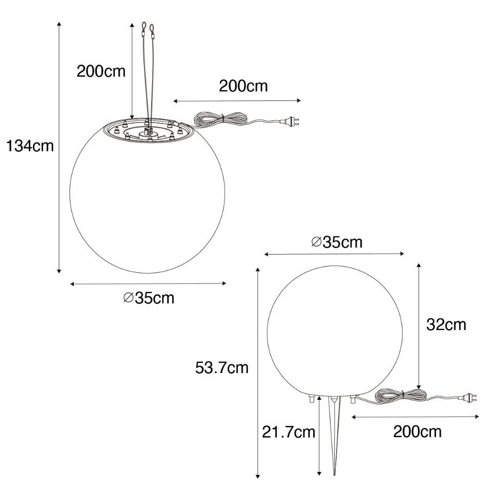 Qazqa Außen-Stehlampe Nura, Dimmbar, LED wechselbar, Extra-Warmweiß, QAZQA Außen Boden­leuchte, e27, Weiß, Kunststoff, Modern
