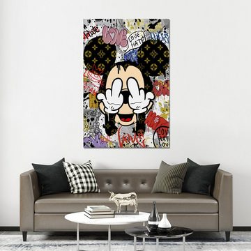 ArtMind XXL-Wandbild Micky - Love & Hate, Premium Wandbilder als Poster & gerahmte Leinwand in 4 Größen, Wall Art, Bild, Canva