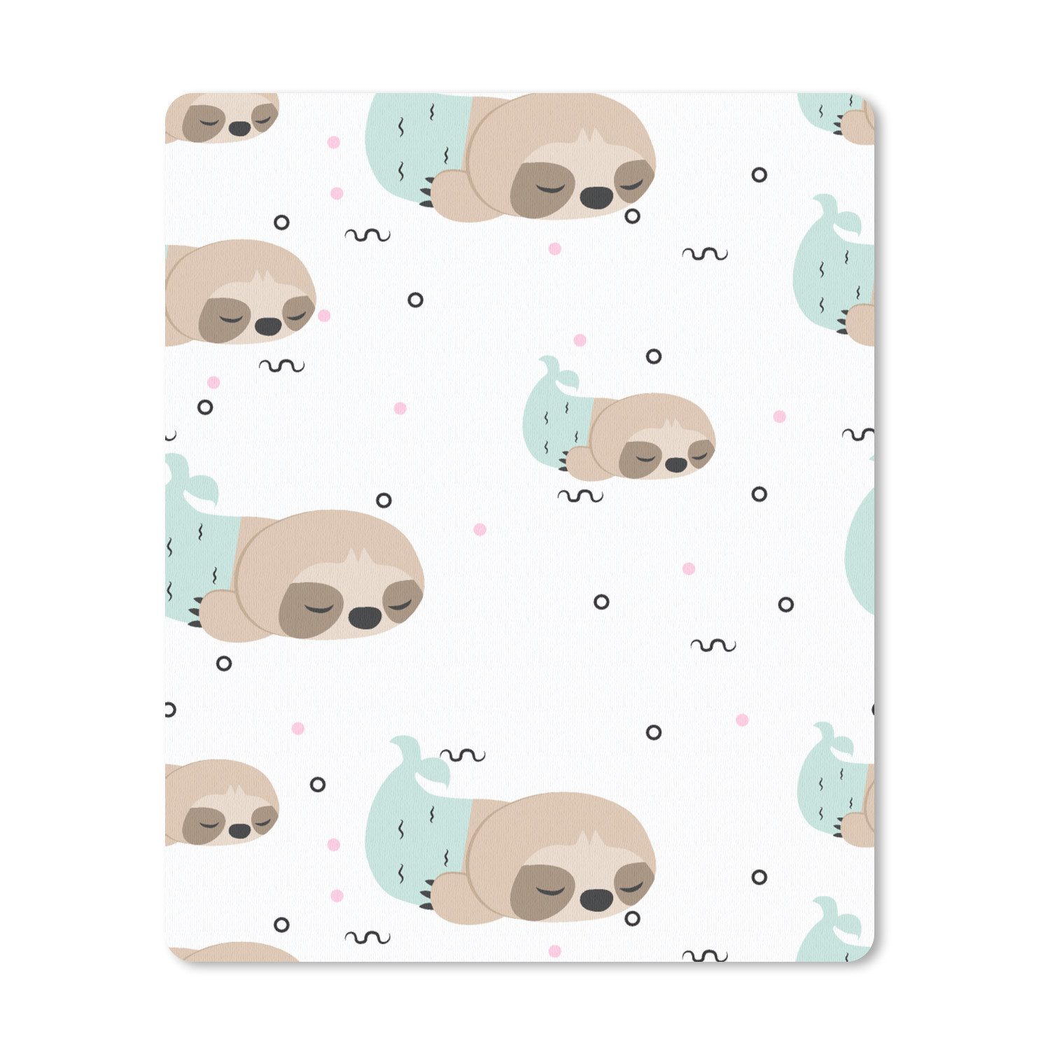 MuchoWow Mauspad Meerjungfrau - Faultier - Schlafen (1-St), Büro für Tastatur und Maus, Mousepad Gaming, Desk Mat, 30x40 cm