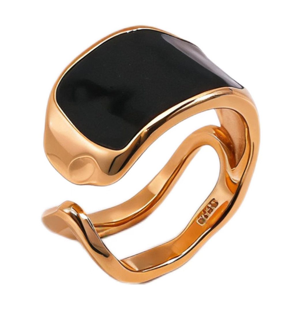 Jumpeak Silberring Ring 925 silber damen,Ring verstellbar, 18K vergoldet,Ring vergoldet, Damen geschenk, Mama tochter geschenk,Geschenk für frau