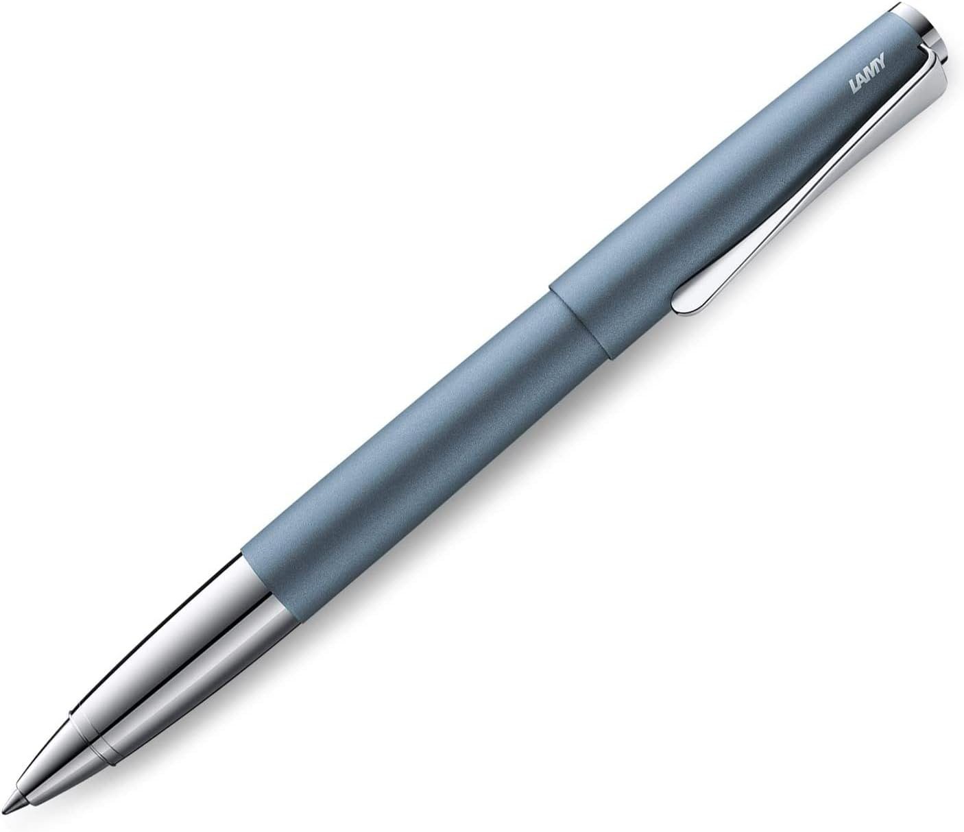 LAMY Tintenroller Studio Glacier aus rostfreiem Edelstahl, Strichbreite M