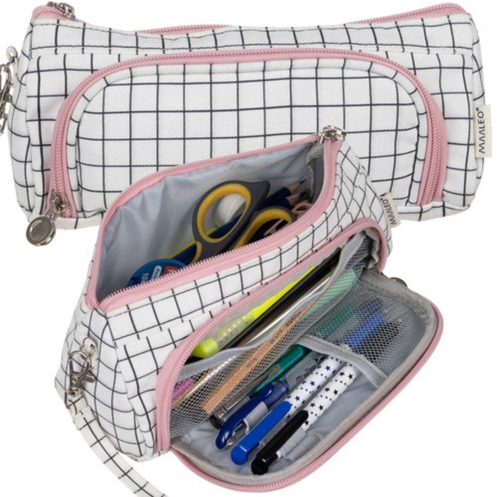 MAALEO Federmäppchen Federtasche Schreibtasche, (Spar-Set, 1-tlg., Stifttasche Schule), Tasche mit 2 Fächern für Stifte