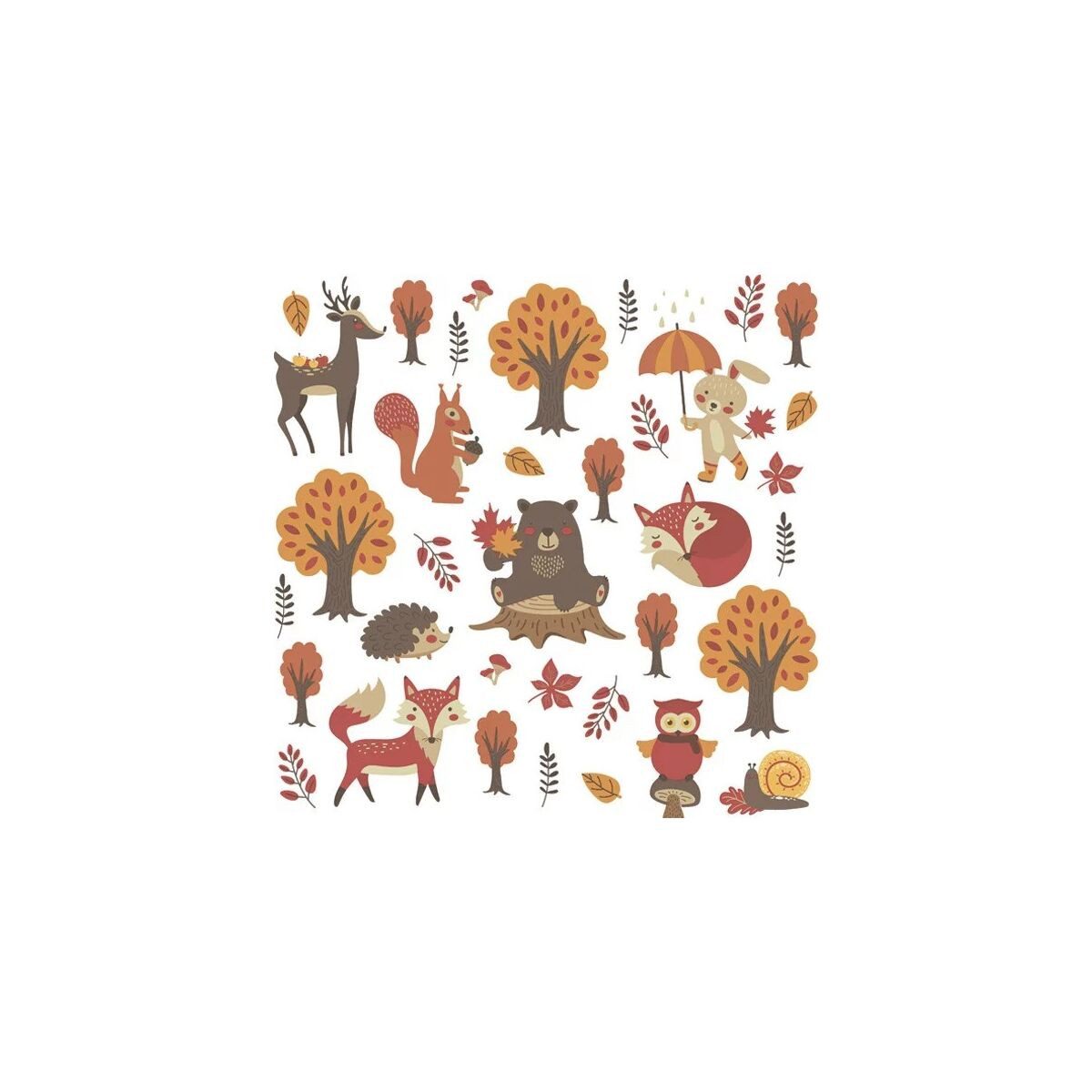 Wisam Papierserviette Tiere Woodland Serviette 20 Stück 33x33 cm