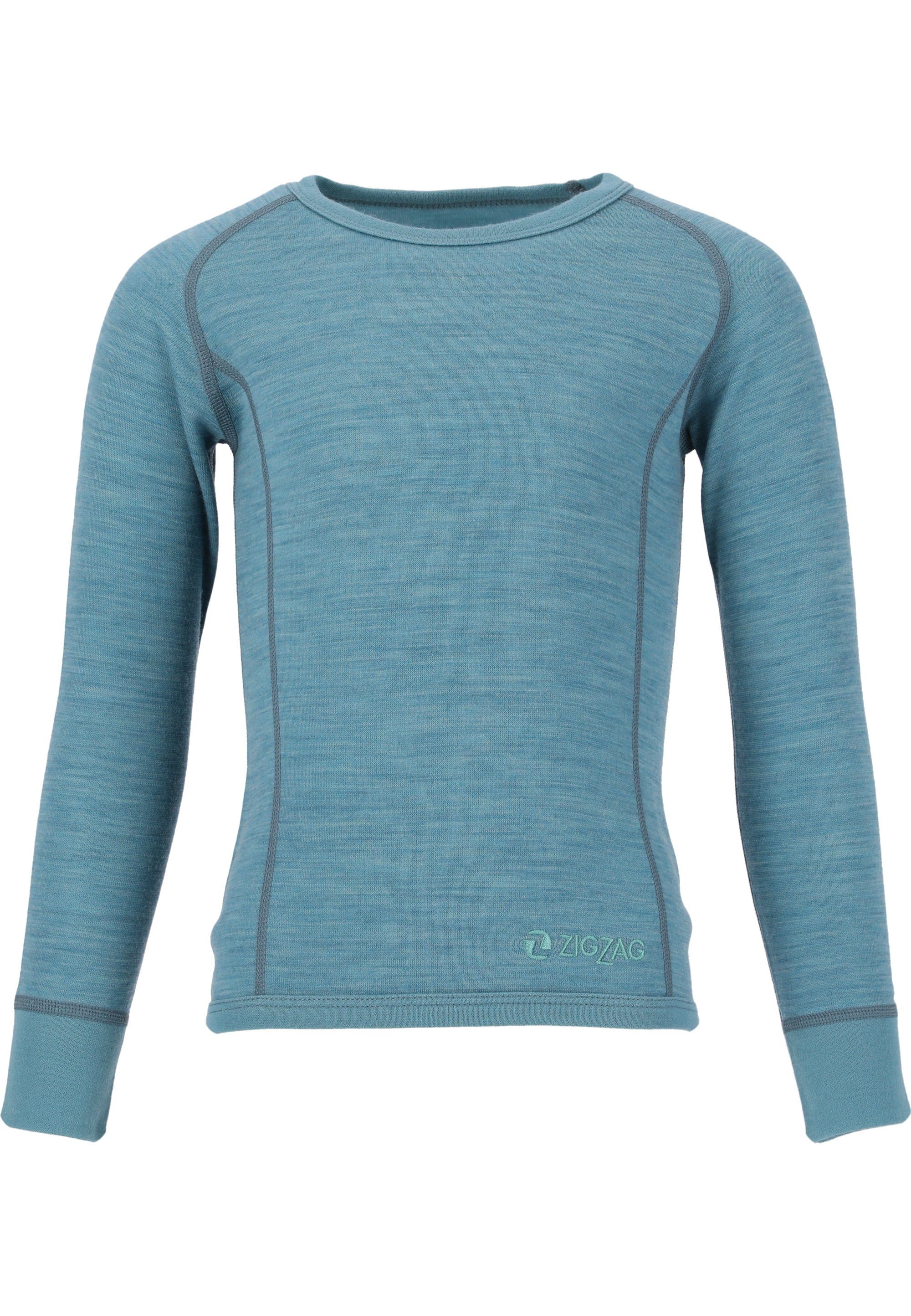 ZIGZAG Funktionsshirt Pattani Wool mit hohem Merinowolle-Anteil frostblau | Funktionsshirts