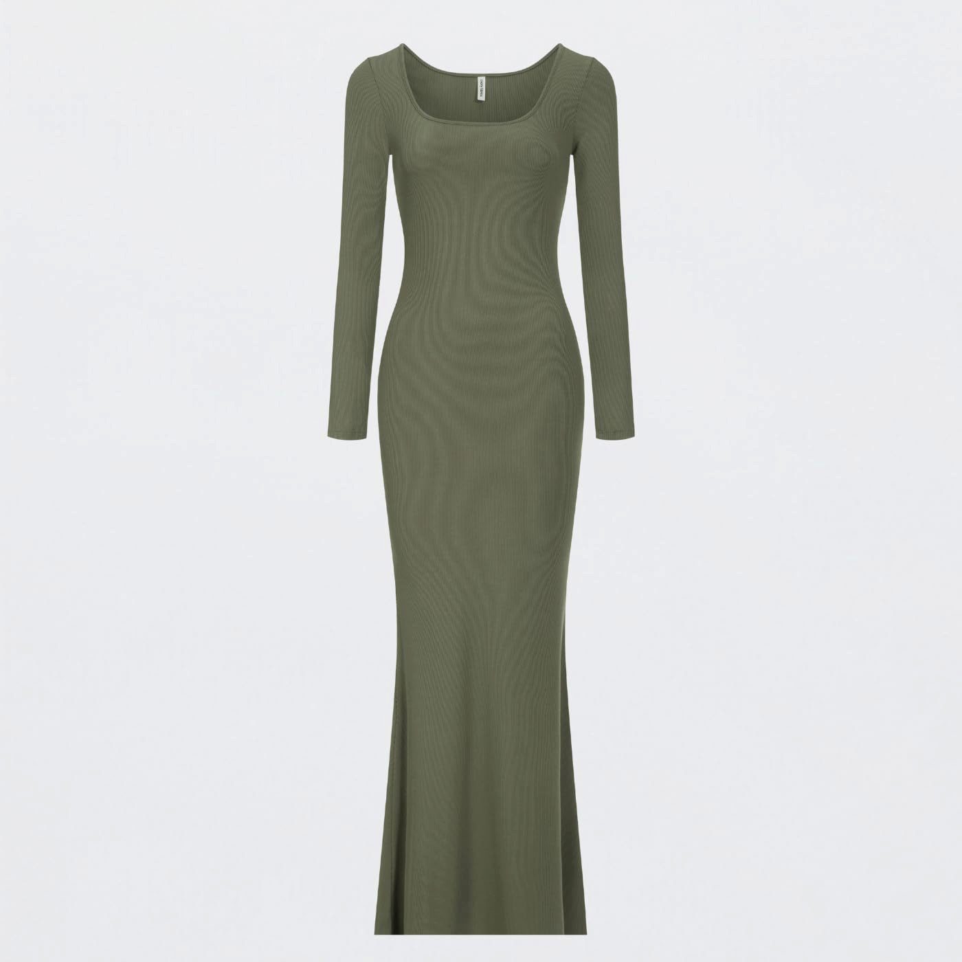 cfab by creamy fabrics Jerseykleid Ribbed Long Sleeve Maxikleid-Army Green- günstig online kaufen