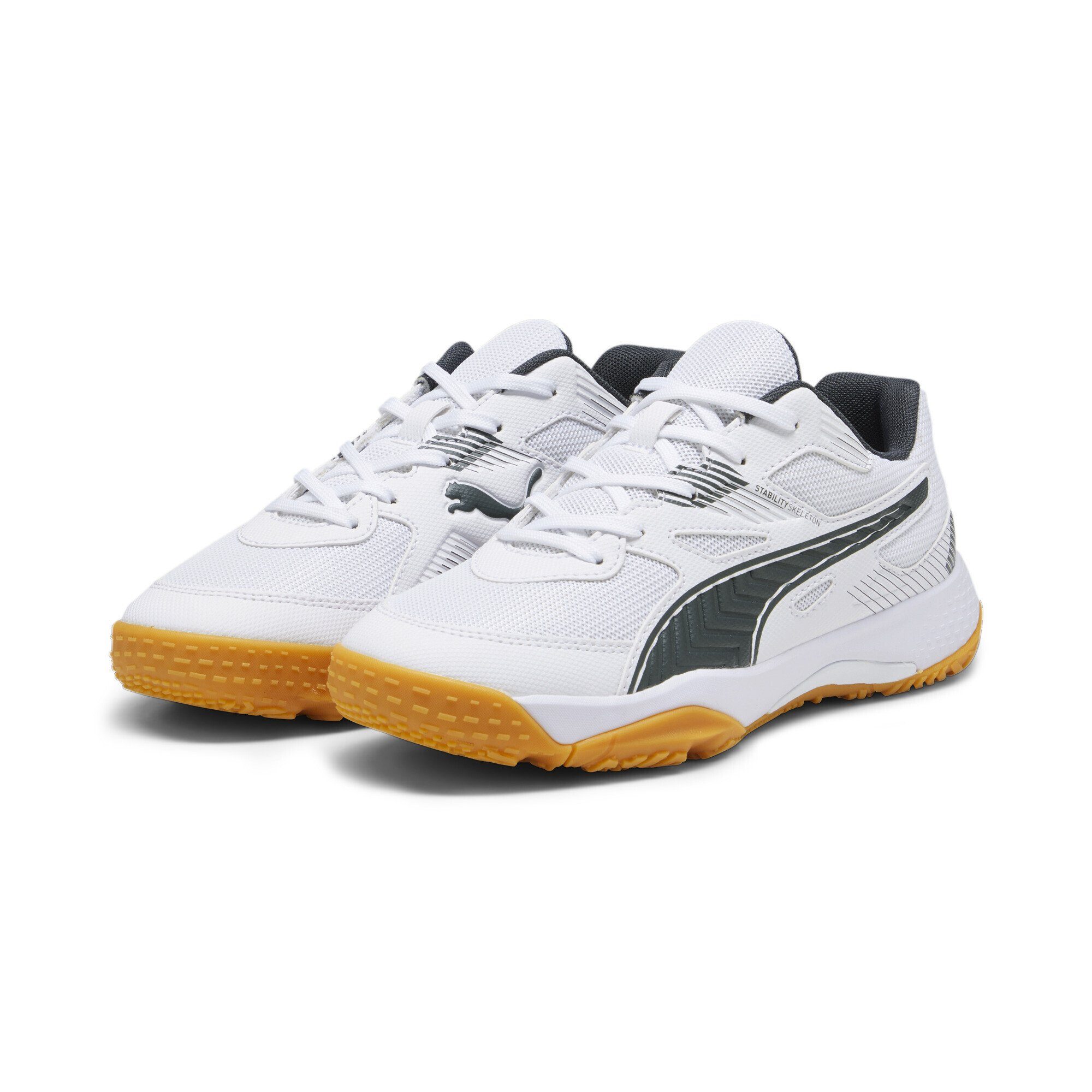 PUMA Solarflash II Shadow White Gum Hallen-Sportschuhe Gray Sneaker Beige Jungen