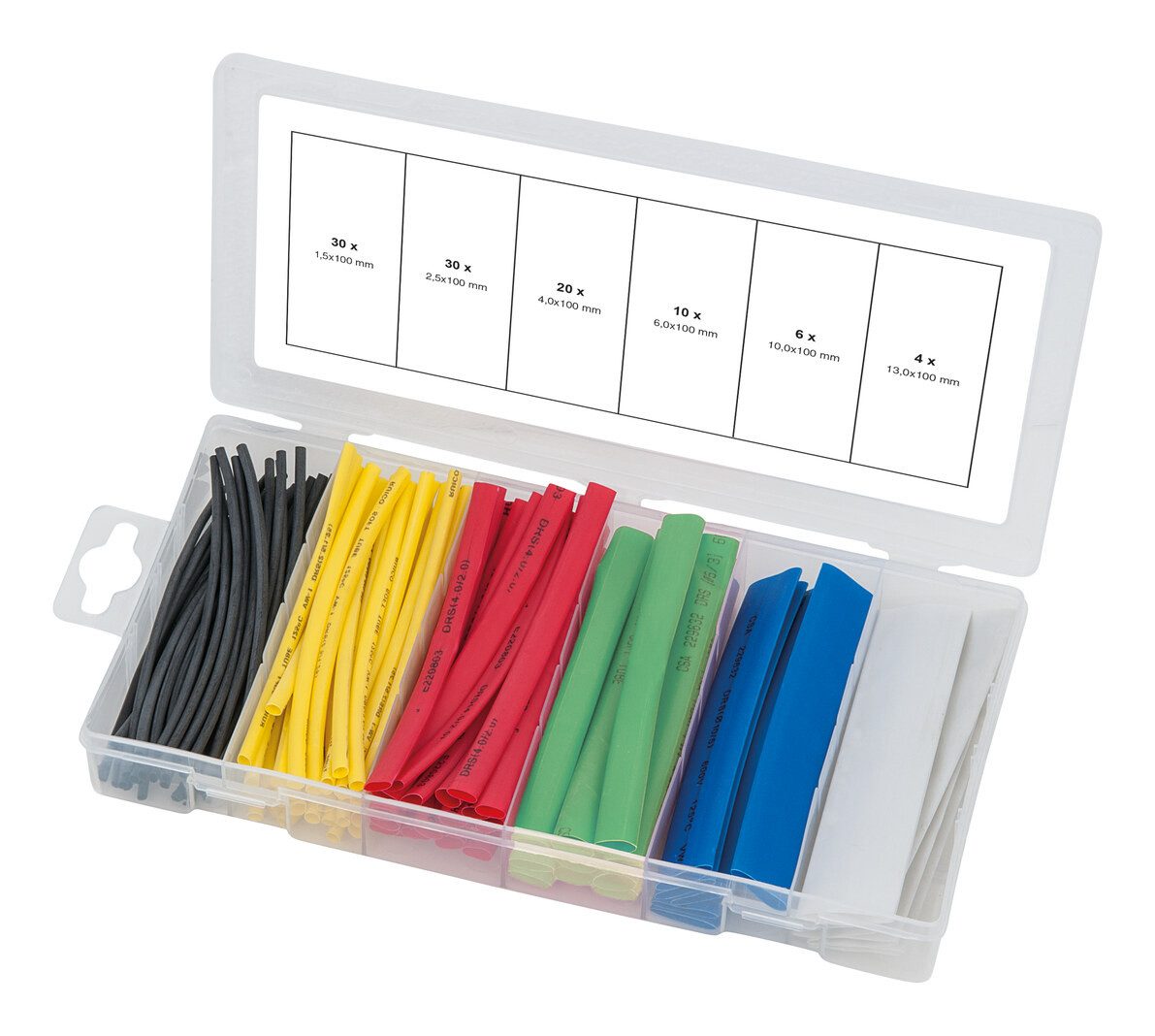 KS Tools Schrumpfschlauch, (100 St), Sortiment Schrumpfschläuche, farbig, 100-teilig