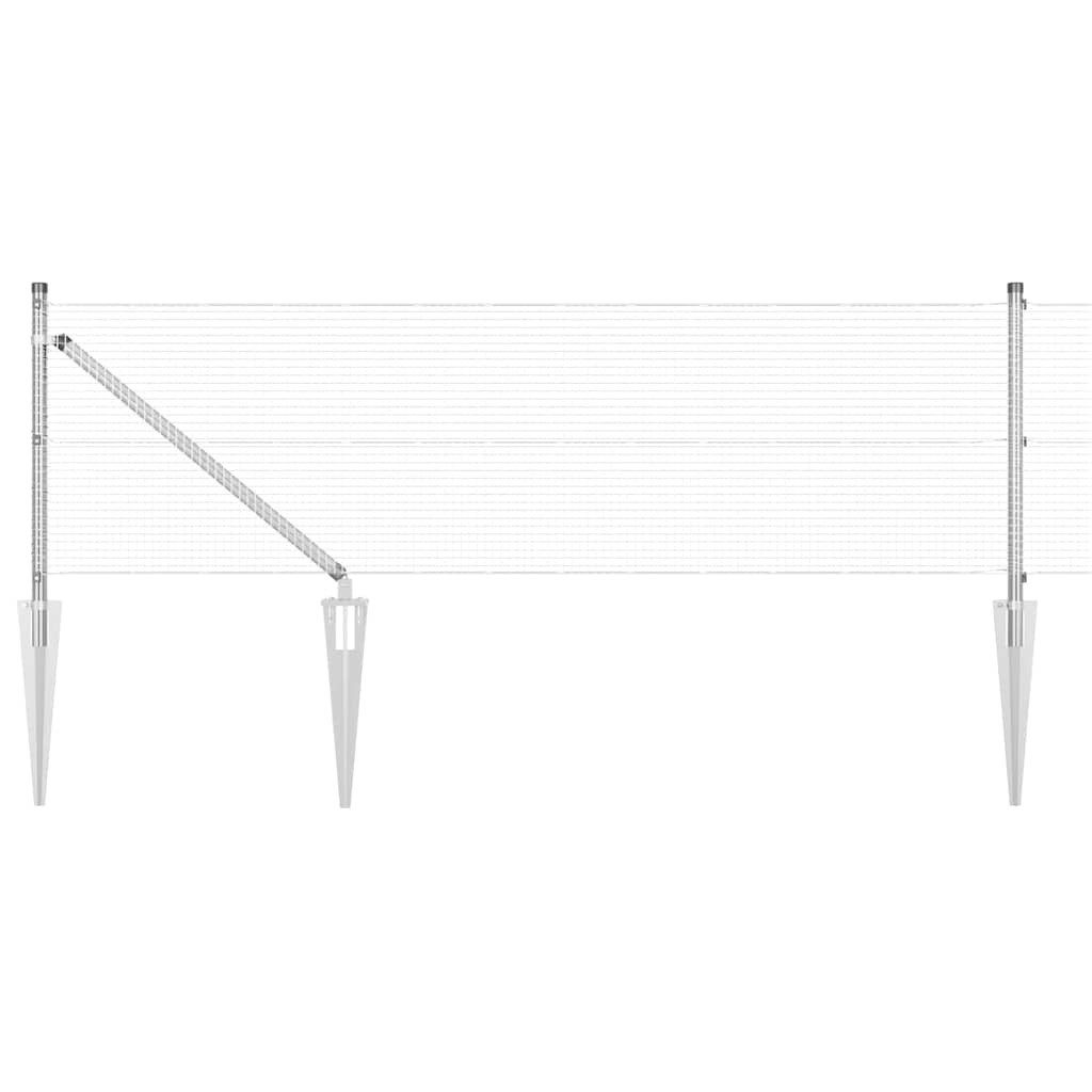 vidaXL Gartenzaun Geschweißter Drahtzaun mit Stacheln 100 x 0,8 m Silber Netz, (1-St)