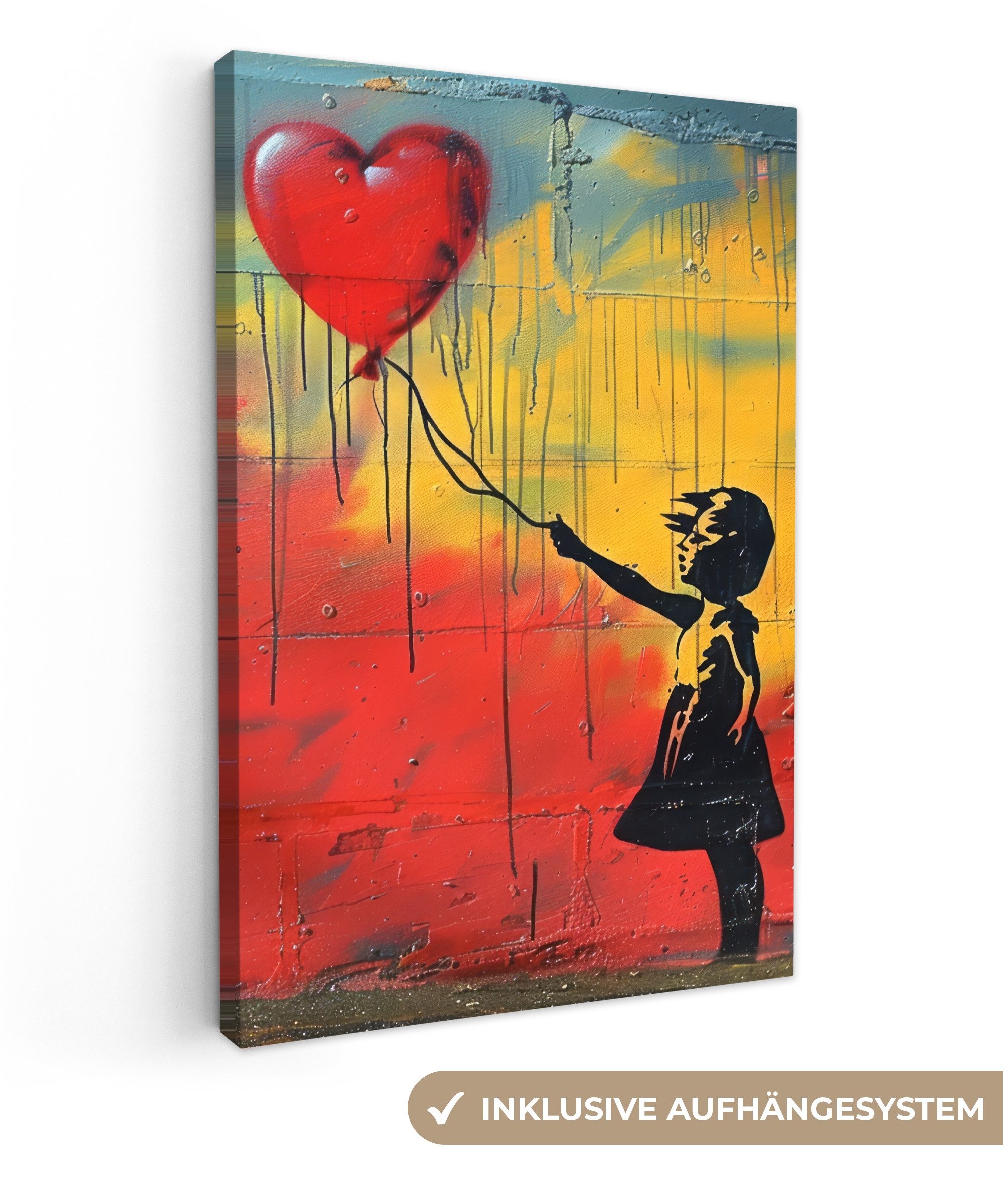 OneMillionCanvasses® Leinwandbild Banksy Style - Farbenfroh - Graffiti - Mä günstig online kaufen