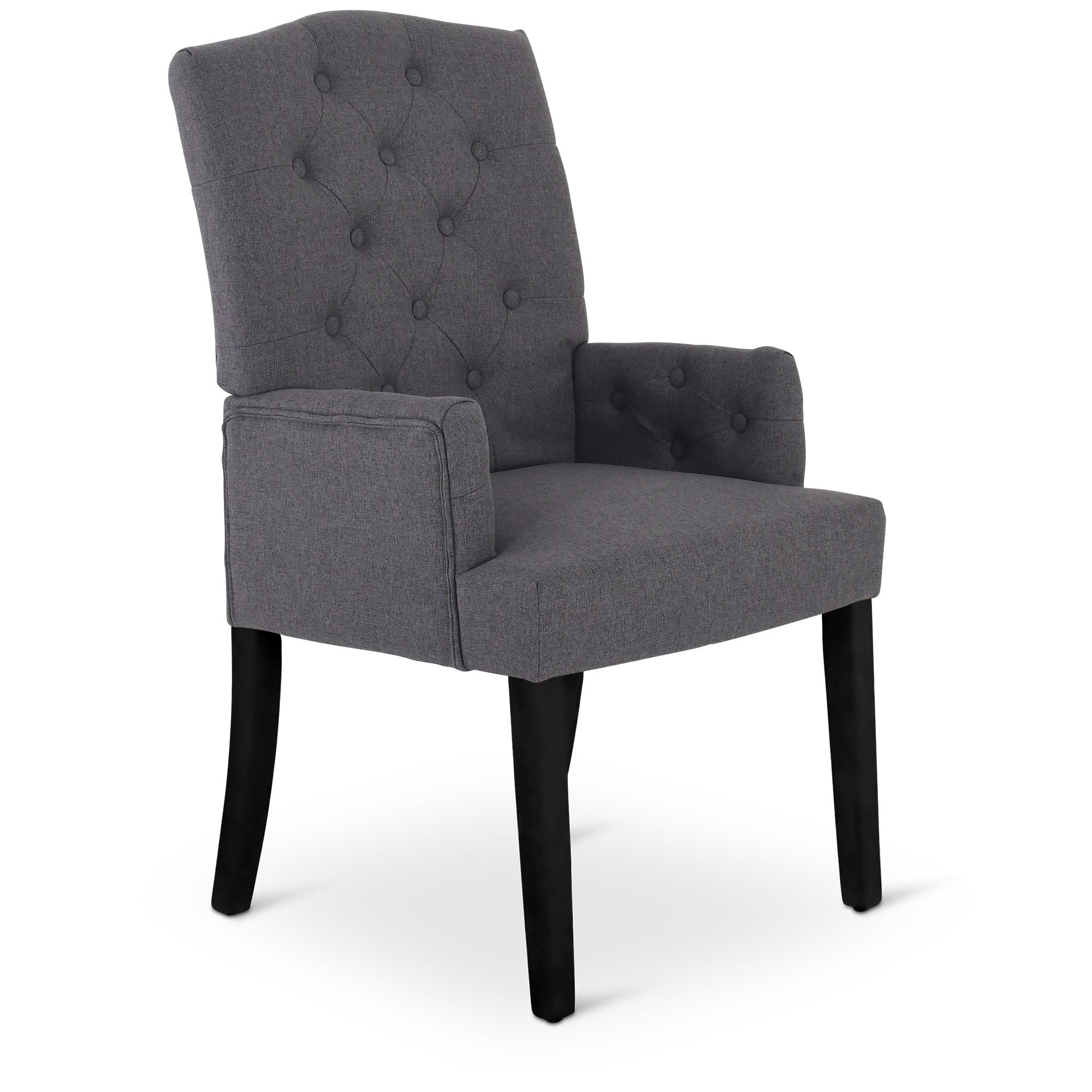 Raburg Esszimmerstuhl Polsterstuhl mit Armlehnen, Chesterfield-Design, Bein günstig online kaufen