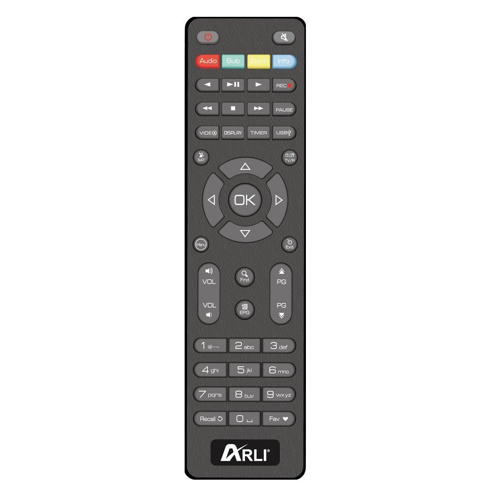 ARLI HD AH1 mit HD vielen USB, Satellitenreceiver Netzteil) HDMI, DVB-S2 SAT-Receiver 1 Funitionen, (Mini externes Sat Receiver