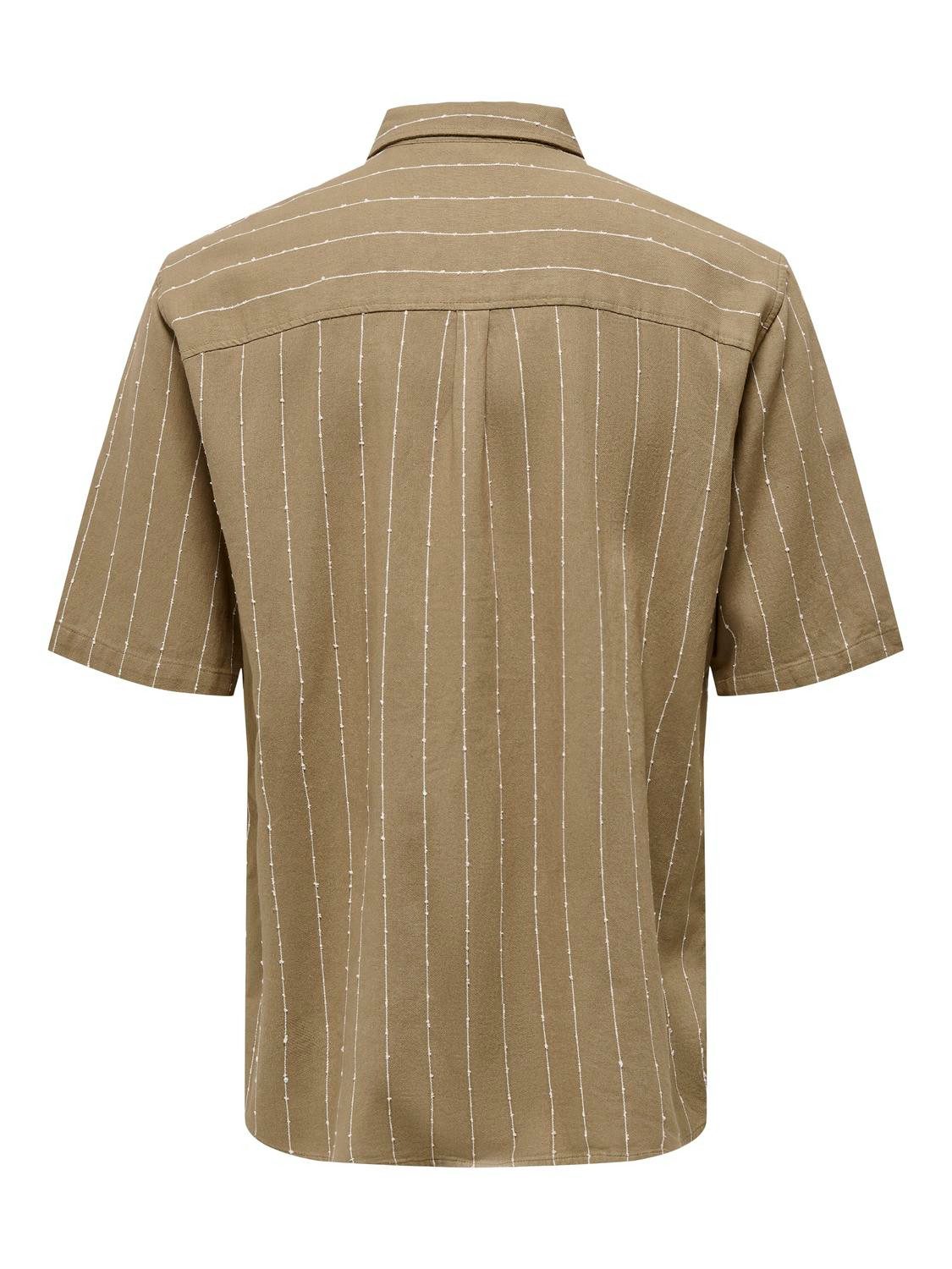 ONLY & SONS Kurzarmhemd Kurzarm mit Hemdkragen Bequem ONSDAN RLX BOUCLE STR günstig online kaufen