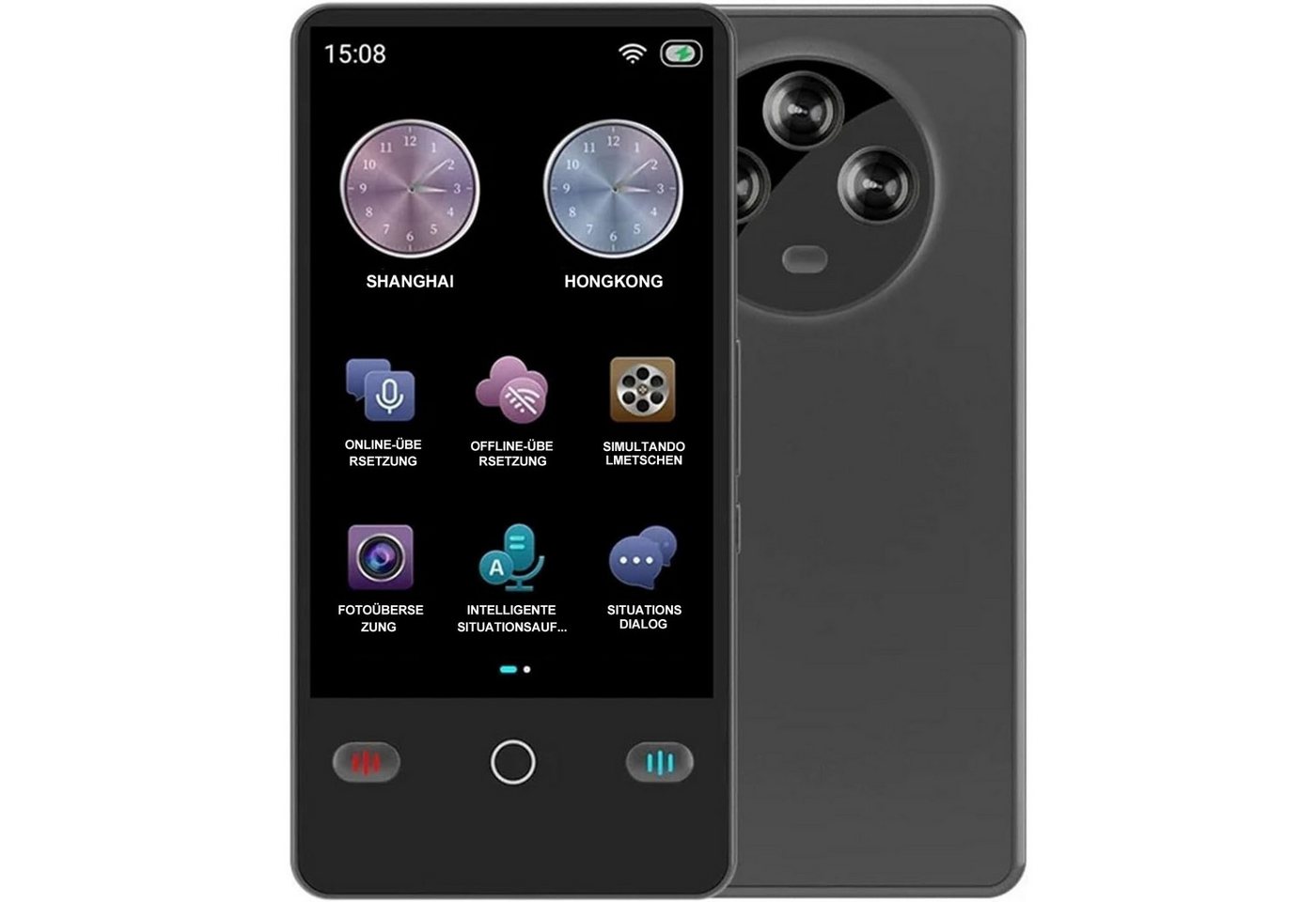 Senmudi Sprachcomputer übersetzerin,AI Sprachübersetzer Gerät, 142 Sprachen,Intelligenter, Offline/Online/Foto Übersetzung, 4" Touchscreen für Reisen, Business
