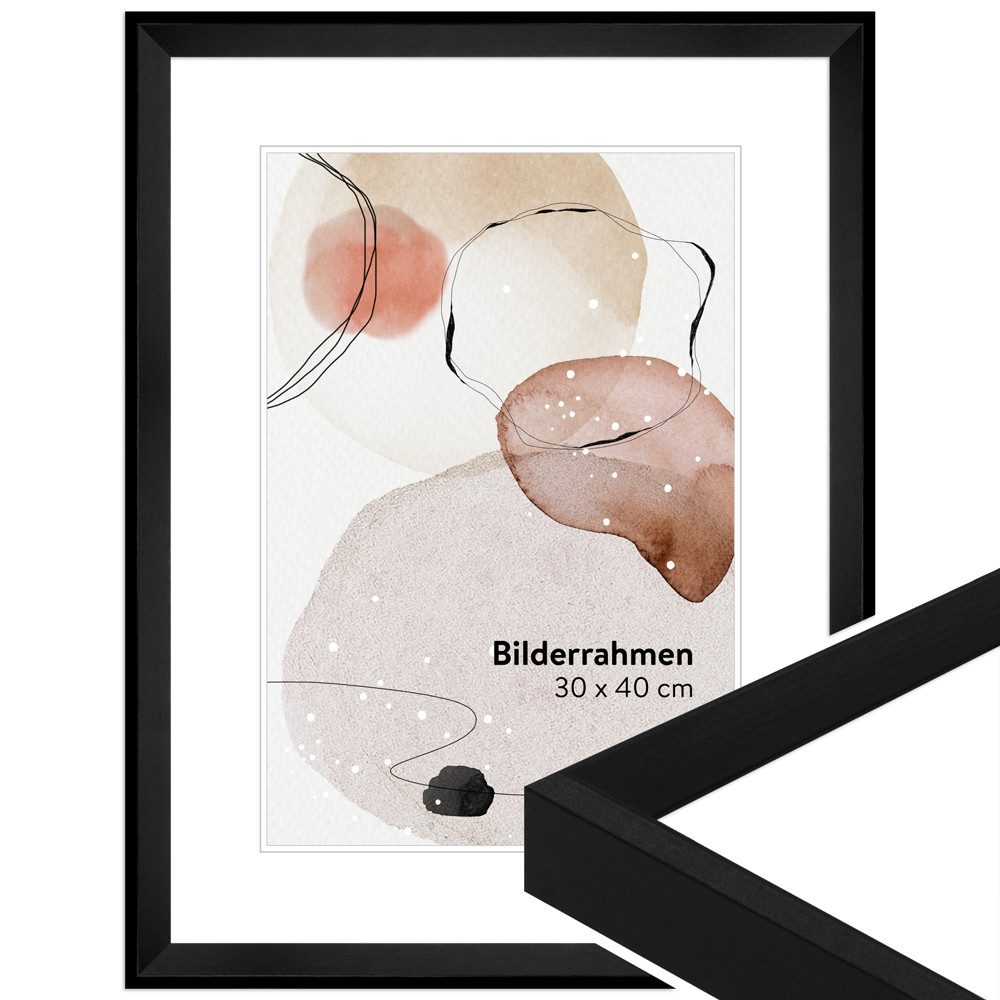 WANDStyle Bilderrahmen H790, Schwarz, aus Massivholz im Vintage Stil
