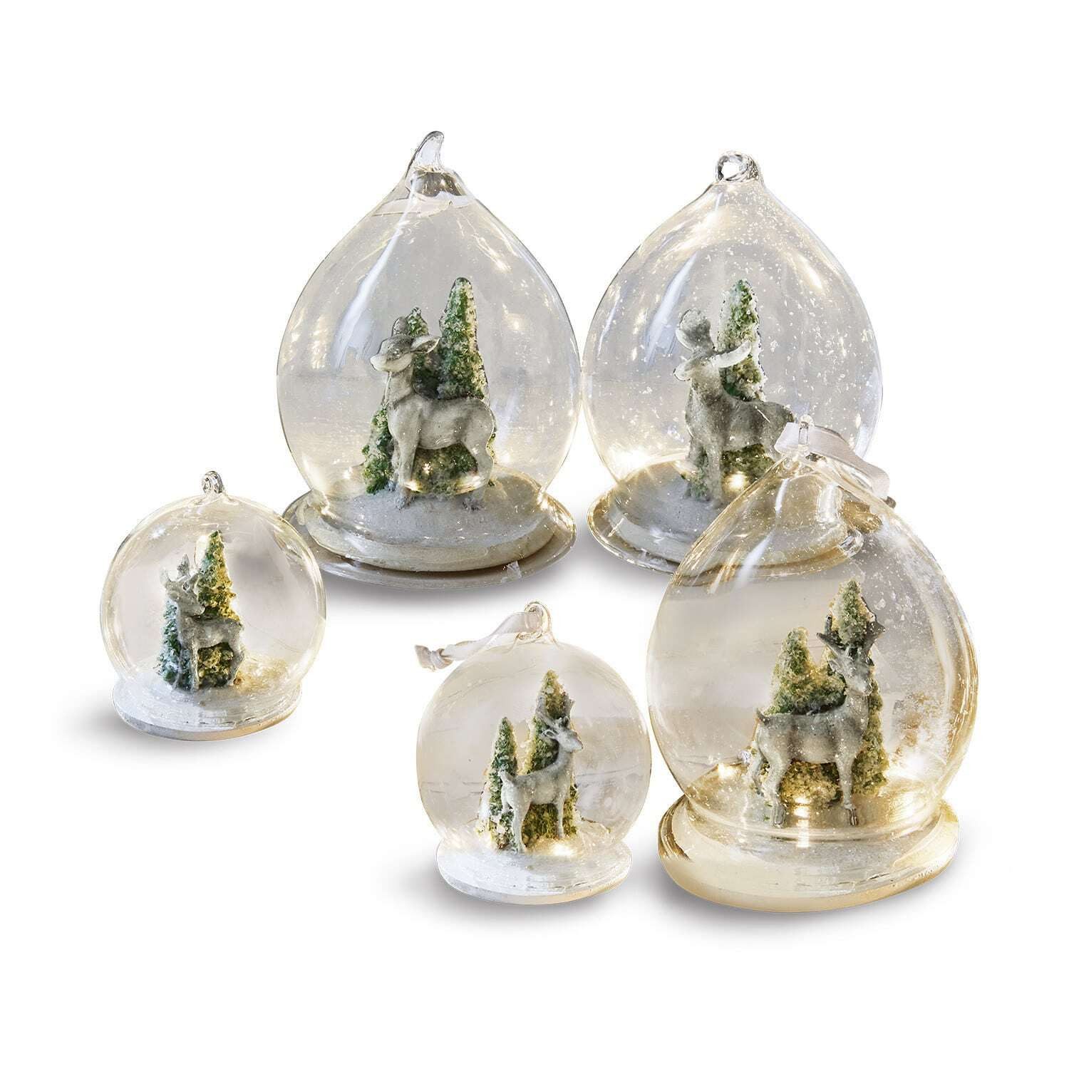 Christbaumschmuck Weihnachtsschmuck 5er Set Winterforest klar