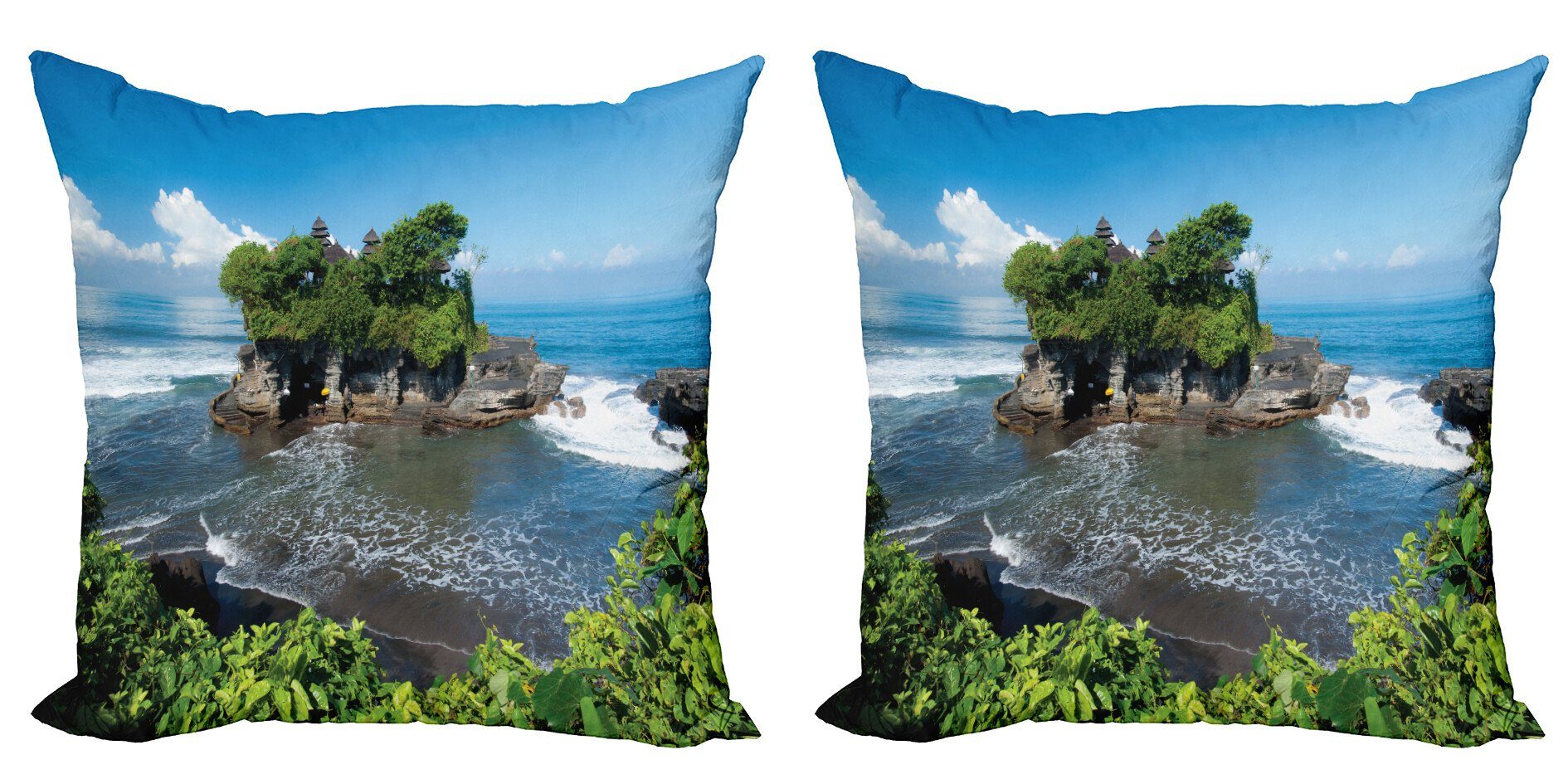 Kissenbezüge Modern Accent Doppelseitiger Digitaldruck, Abakuhaus (2 Stück), Ozean Gebäude in Insel Bali Asien
