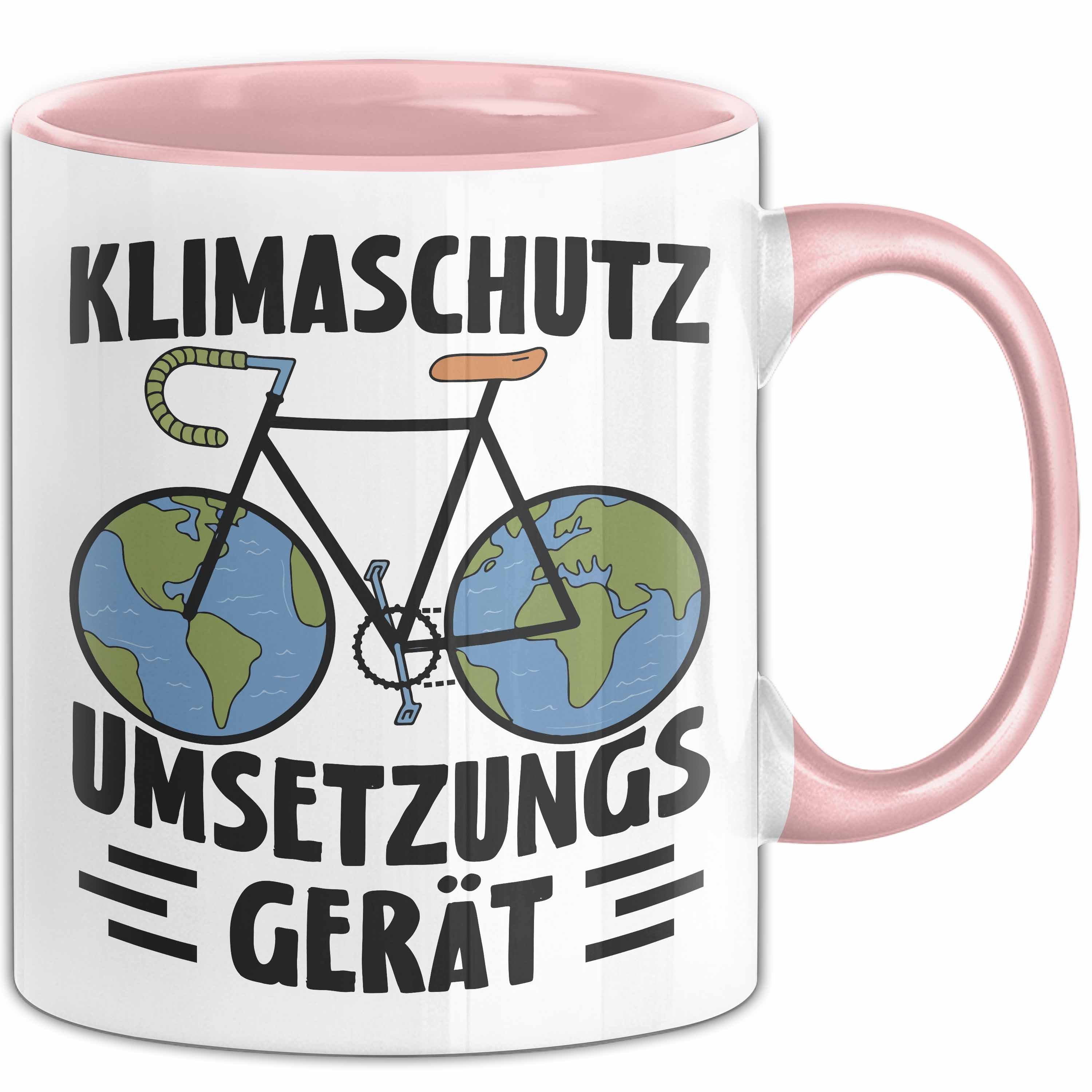 Trendation Tasse Fahrradfahrer Tasse Geschenk Klimaschutz Umsetzungsgerät Geschenkide