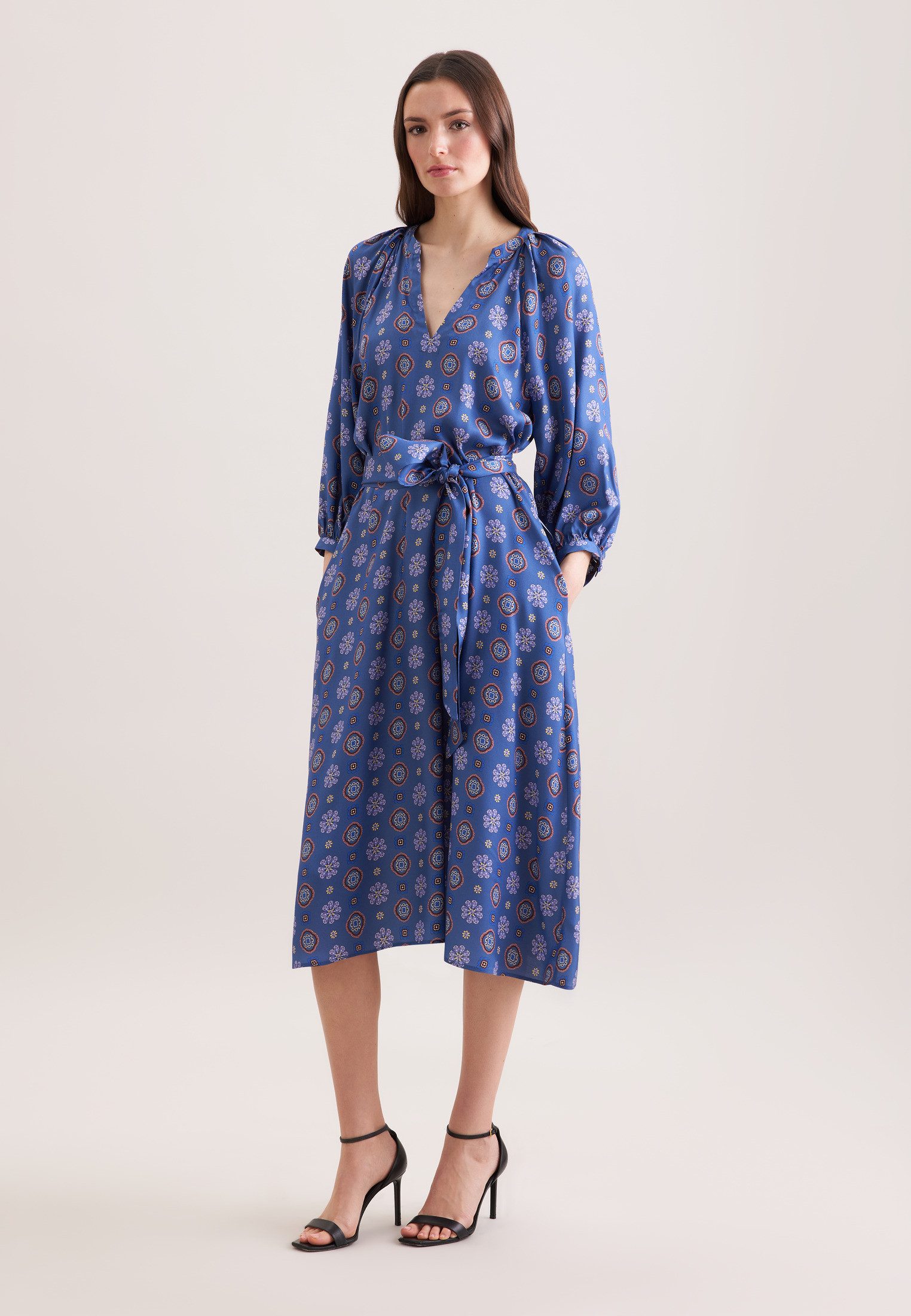 seidensticker Sommerkleid 3/4 V-Neck Druck