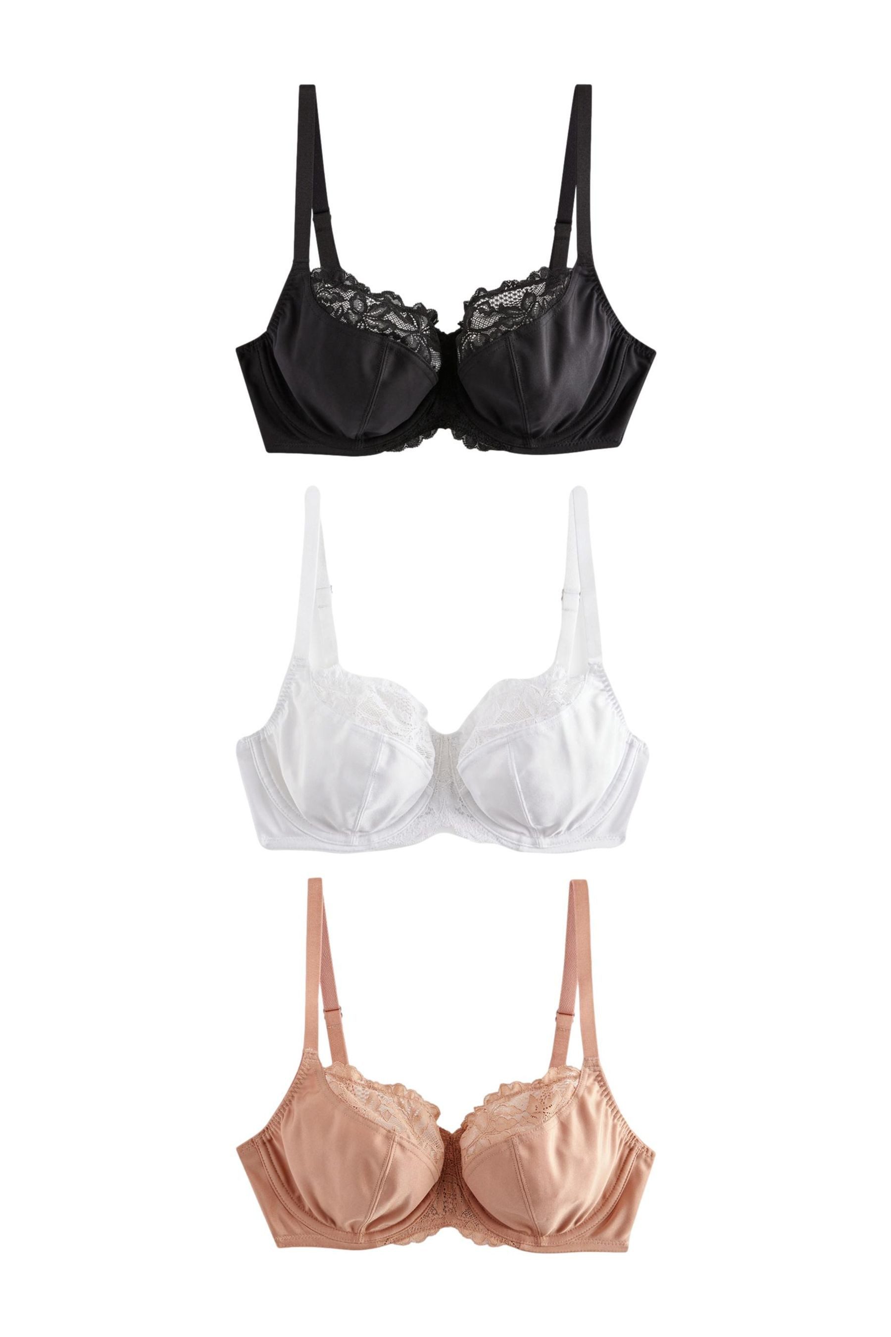 Next Set: Fullcup-BH DD+ Unwattierte Bügel-BH Spitze 3er-Pack (3-tlg)